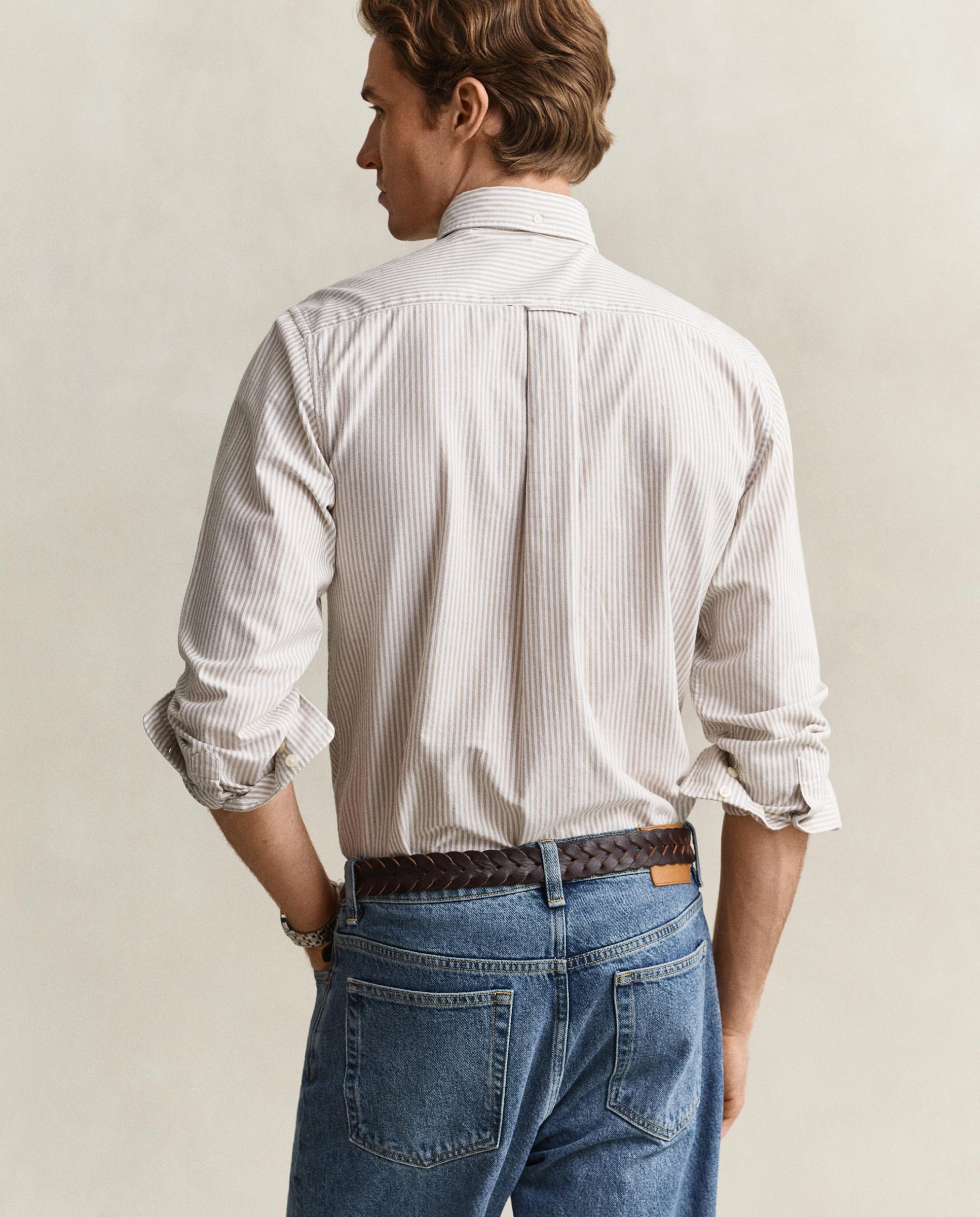 Camisa de hombre oxford de manga larga - Gant - Gris Gris-2