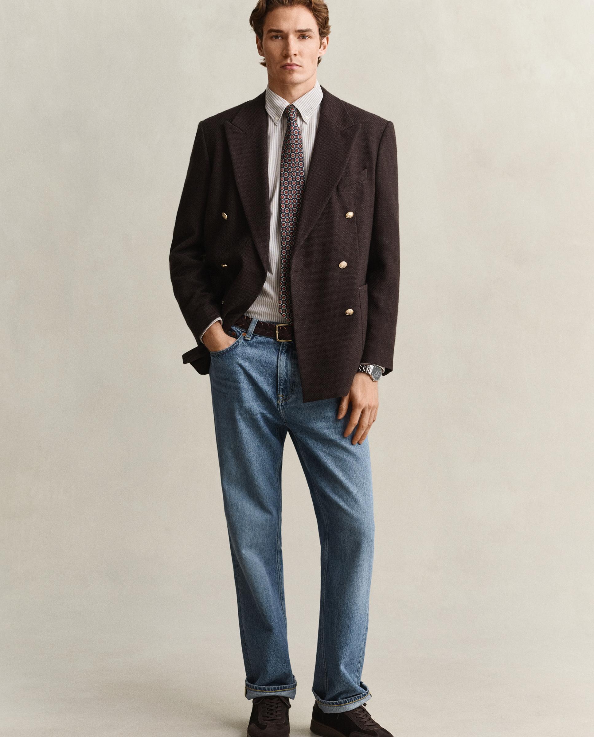 Camisa de hombre oxford de manga larga - Gant - Gris Gris-4