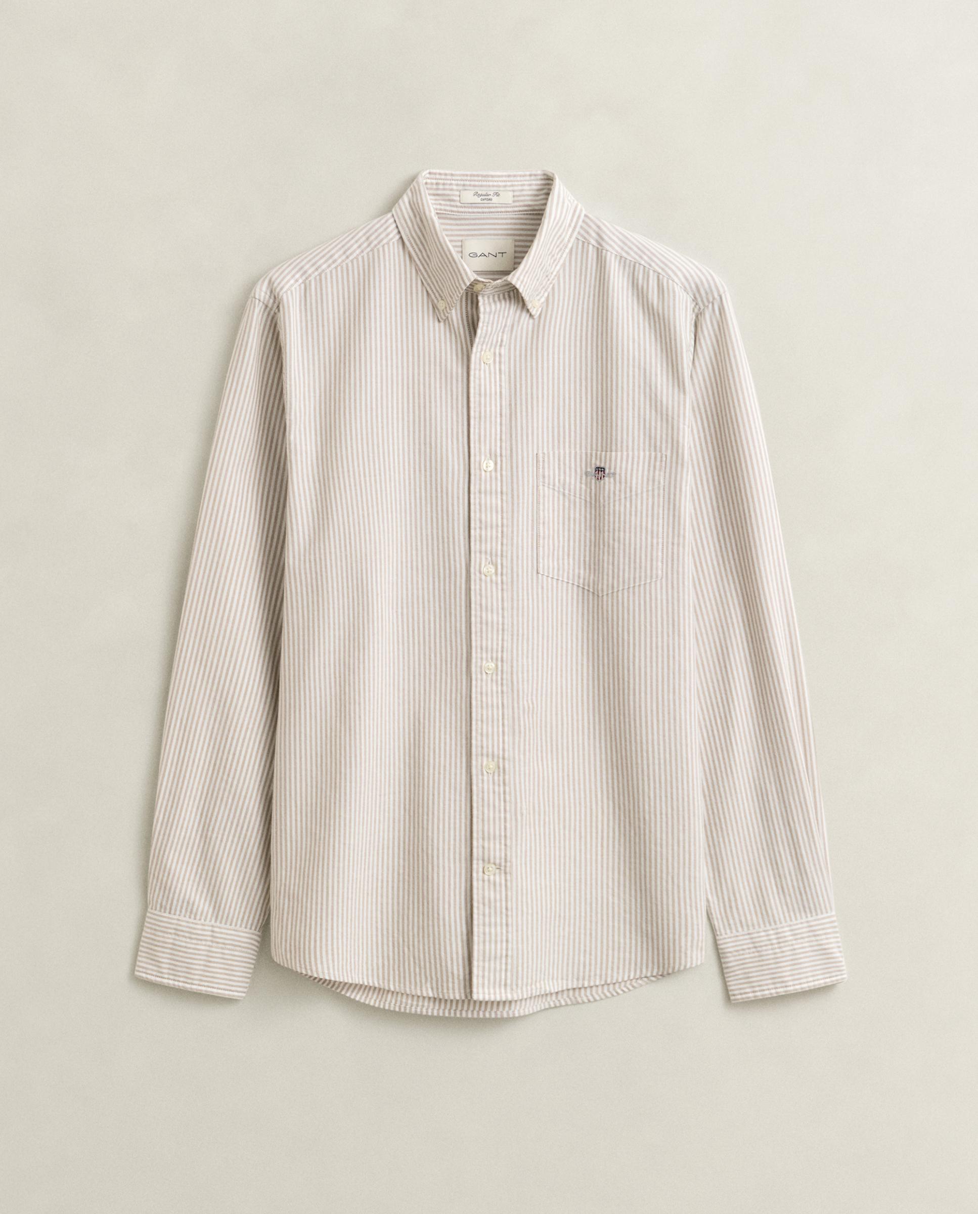 Camisa de hombre oxford de manga larga - Gant - Gris Gris-5