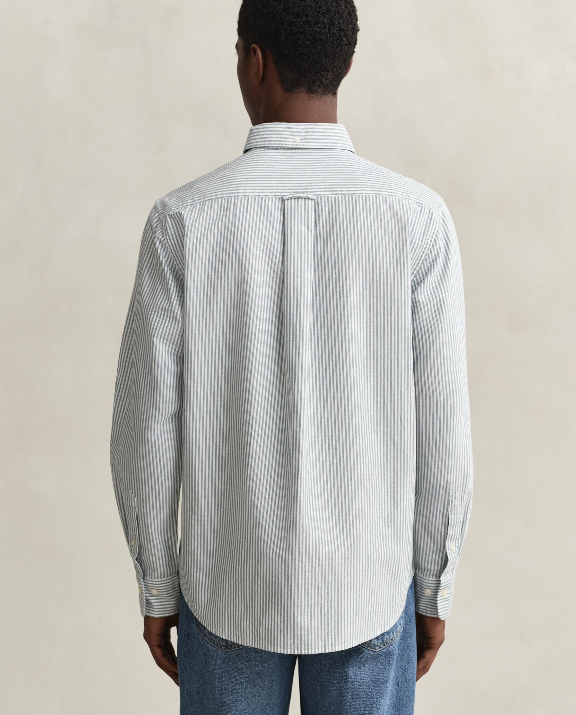 Camisa oxford de hombre de rayas con bolsillo en el pecho - Gant - Verde grisáceo Verde grisáceo-3