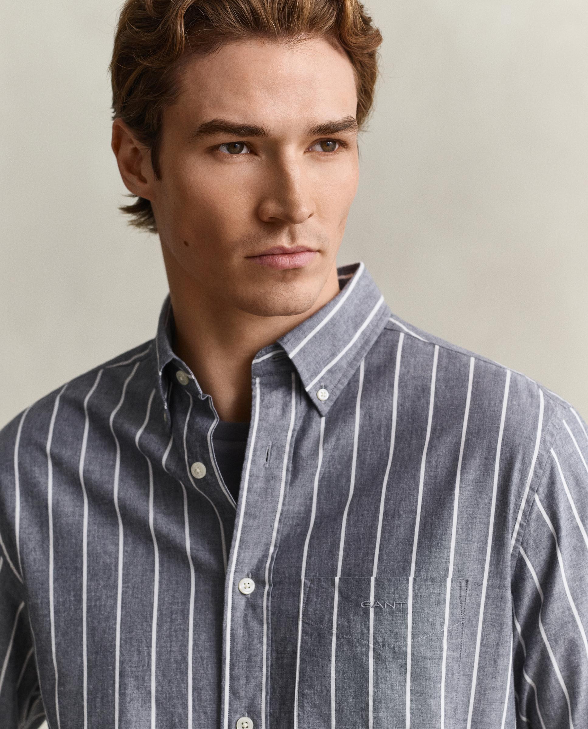 Imagen 3 de Camisa de hombre regular de manga larga - Gant - Índigo Índigo