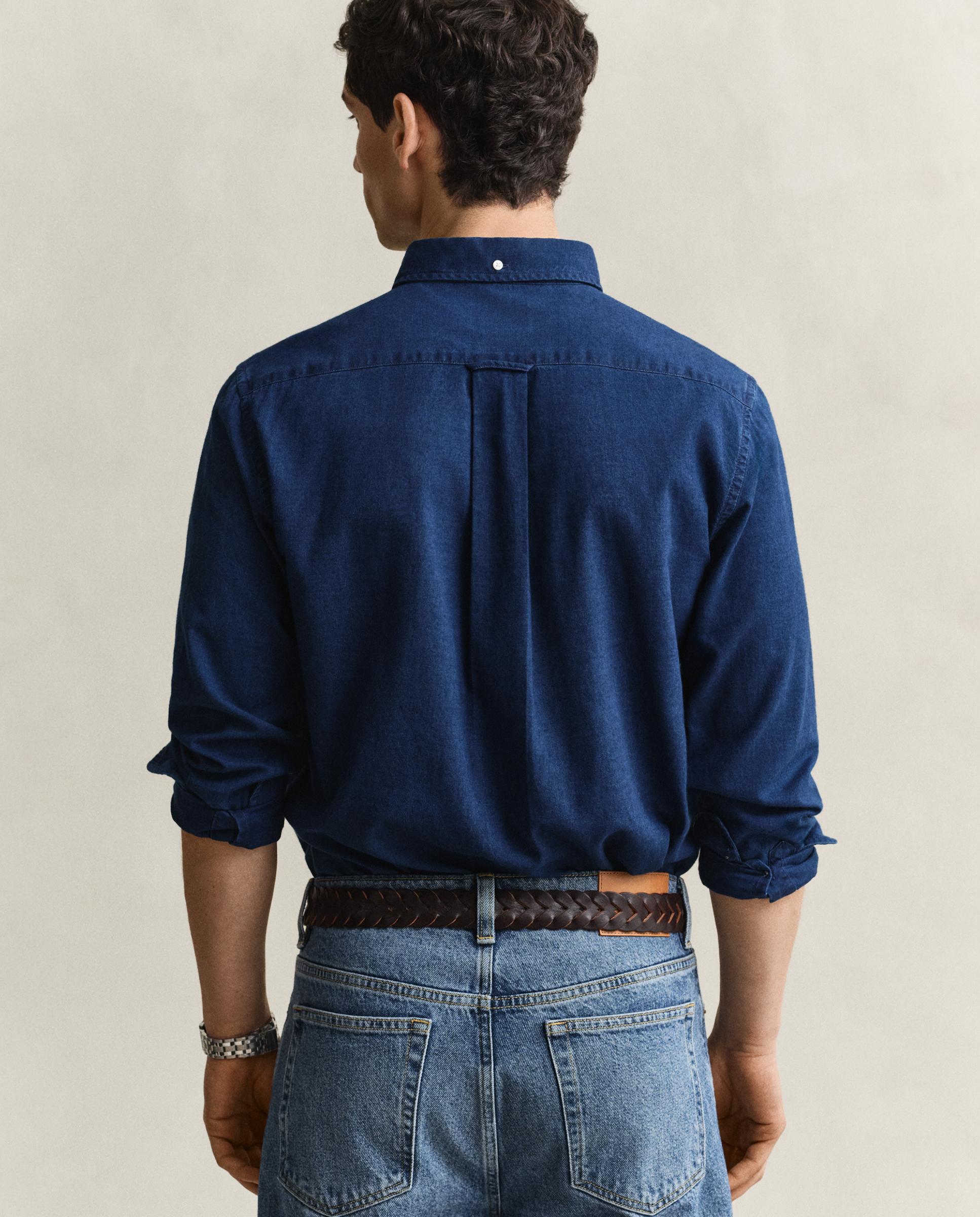 Camisa de hombre oxford de manga larga - Gant - Índigo Índigo-2