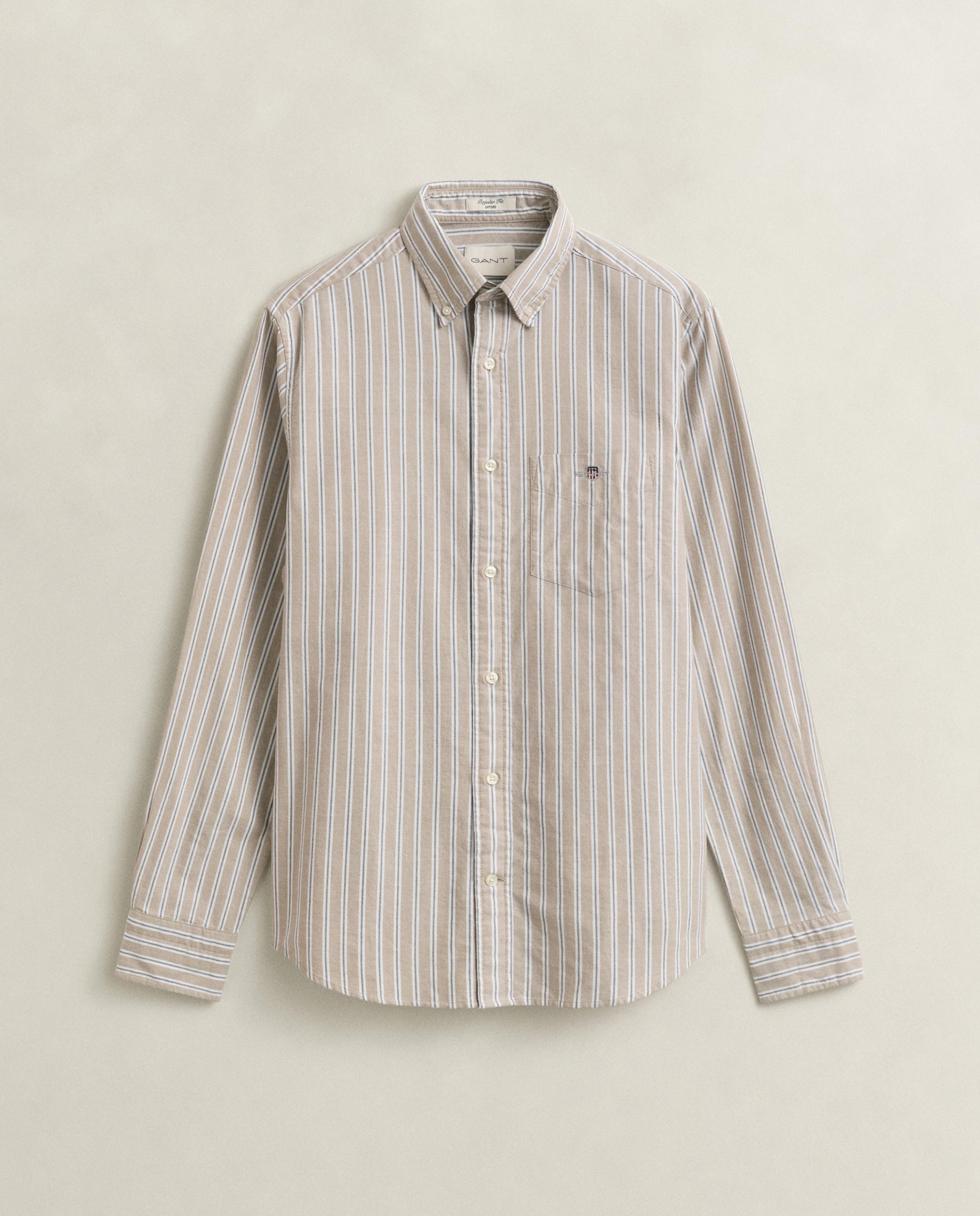 Camisa de hombre oxford de manga larga - Gant - Gris Gris-4