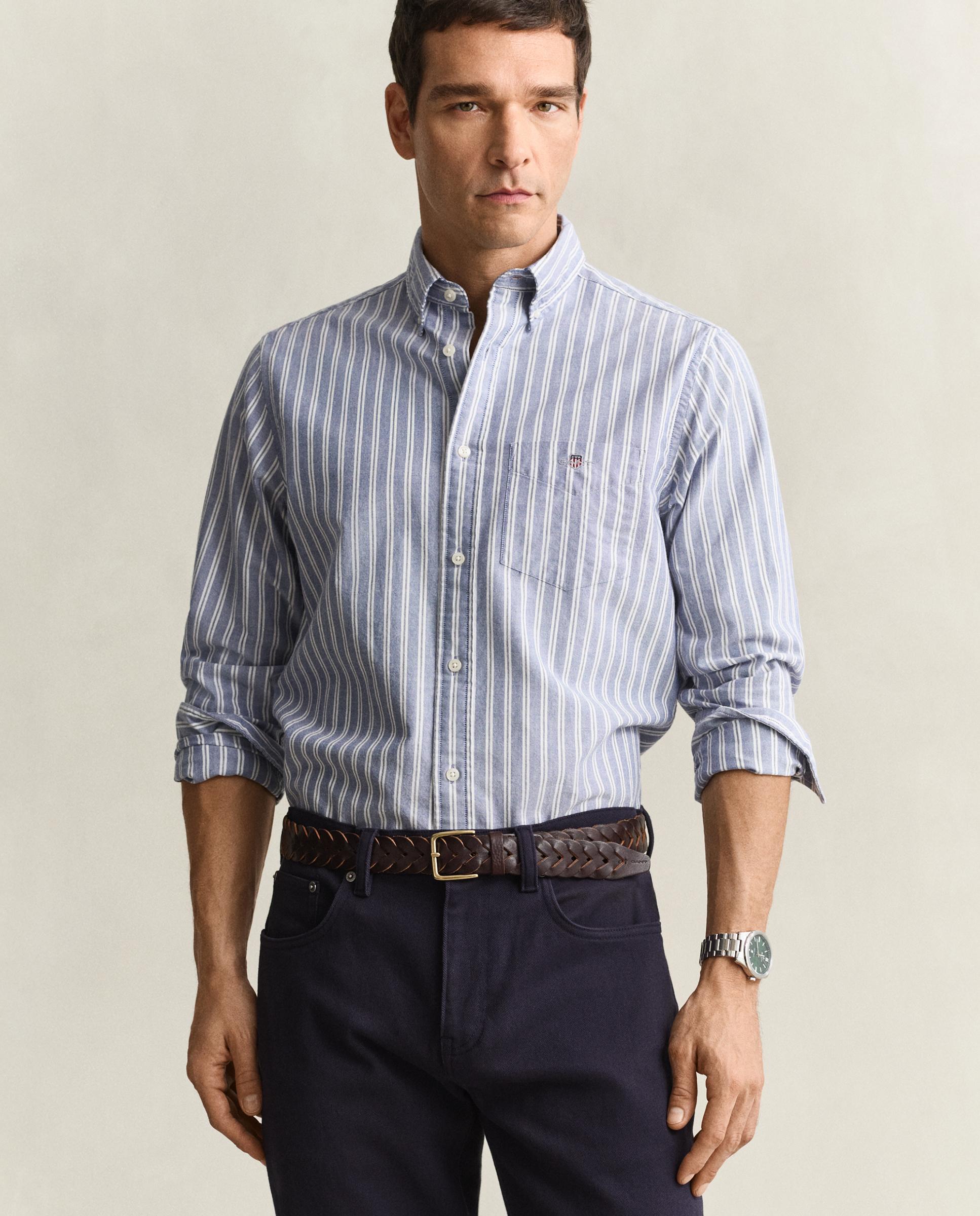 Camisa de hombre oxford de manga larga - Gant - Azul Azul-1