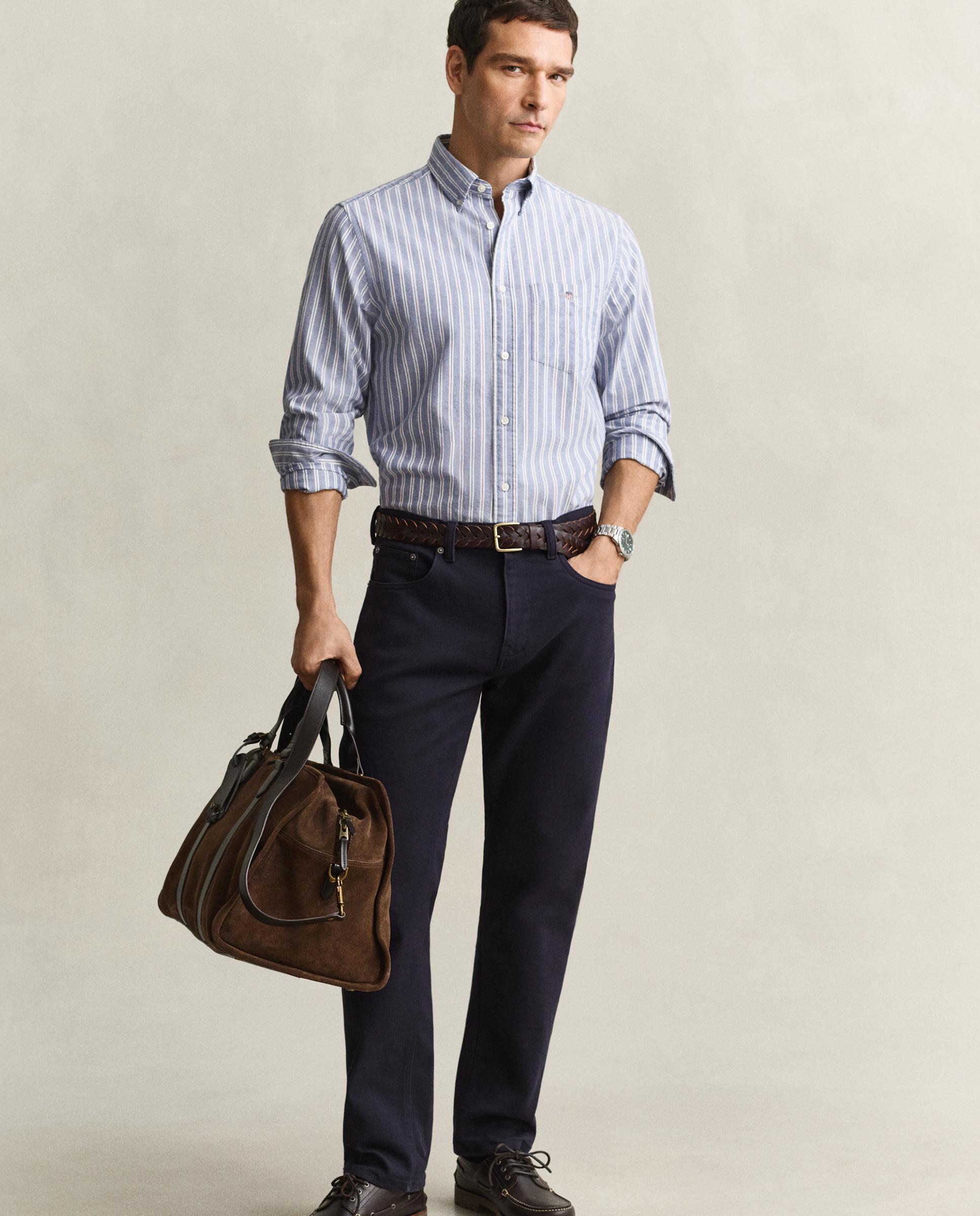 Camisa de hombre oxford de manga larga - Gant - Azul Azul-3