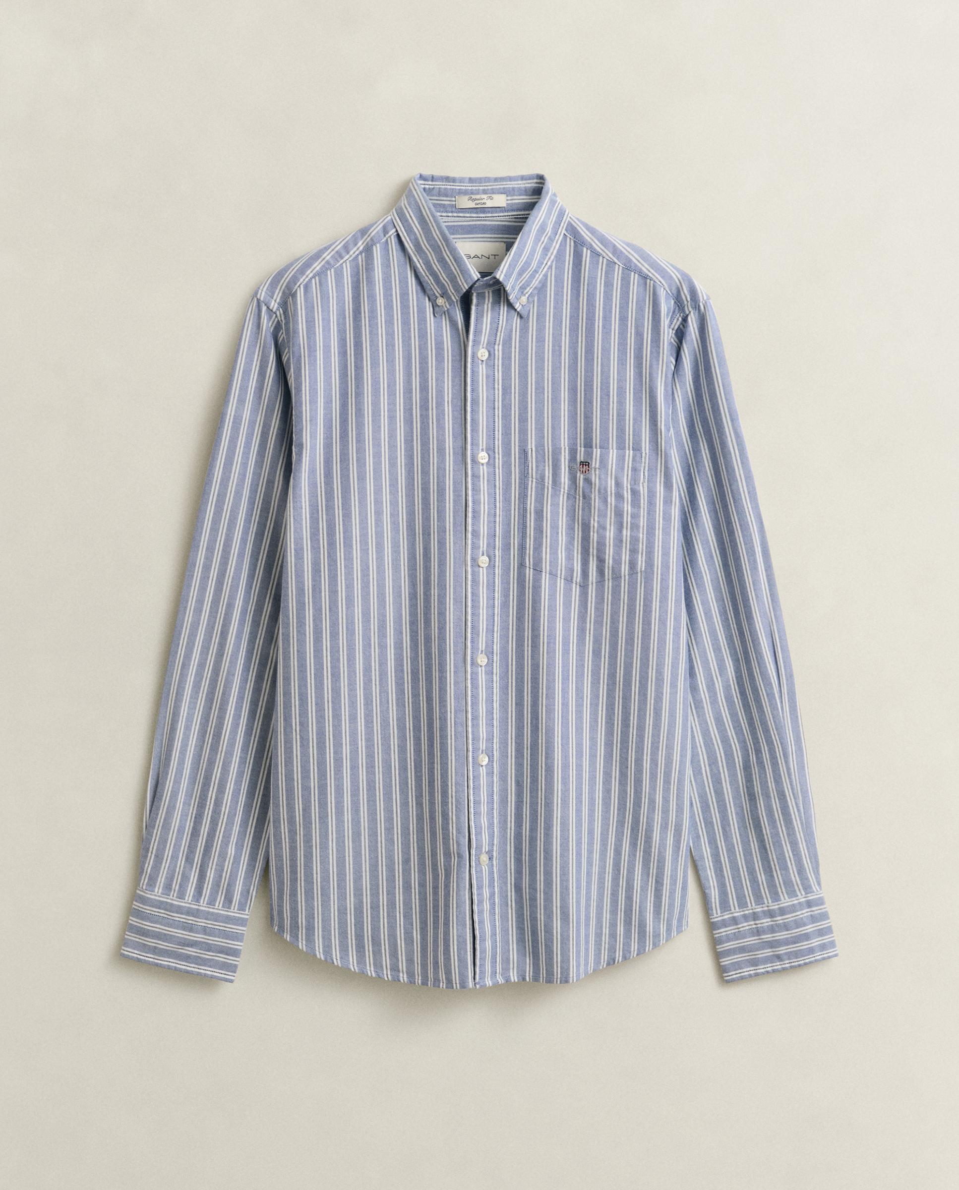 Camisa de hombre oxford de manga larga - Gant - Azul Azul-4