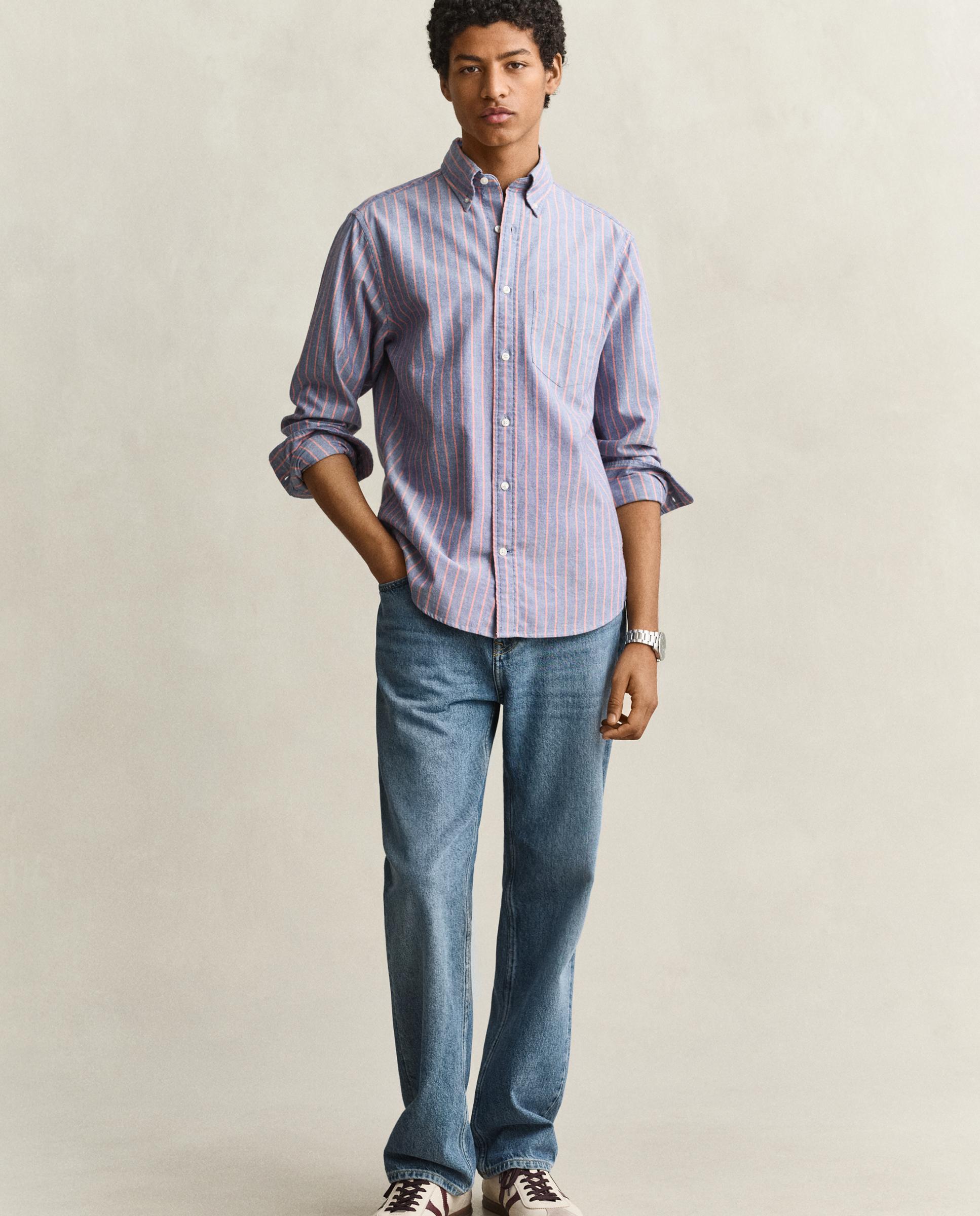 Camisa de hombre oxford de manga larga - Gant - Azul Azul-3