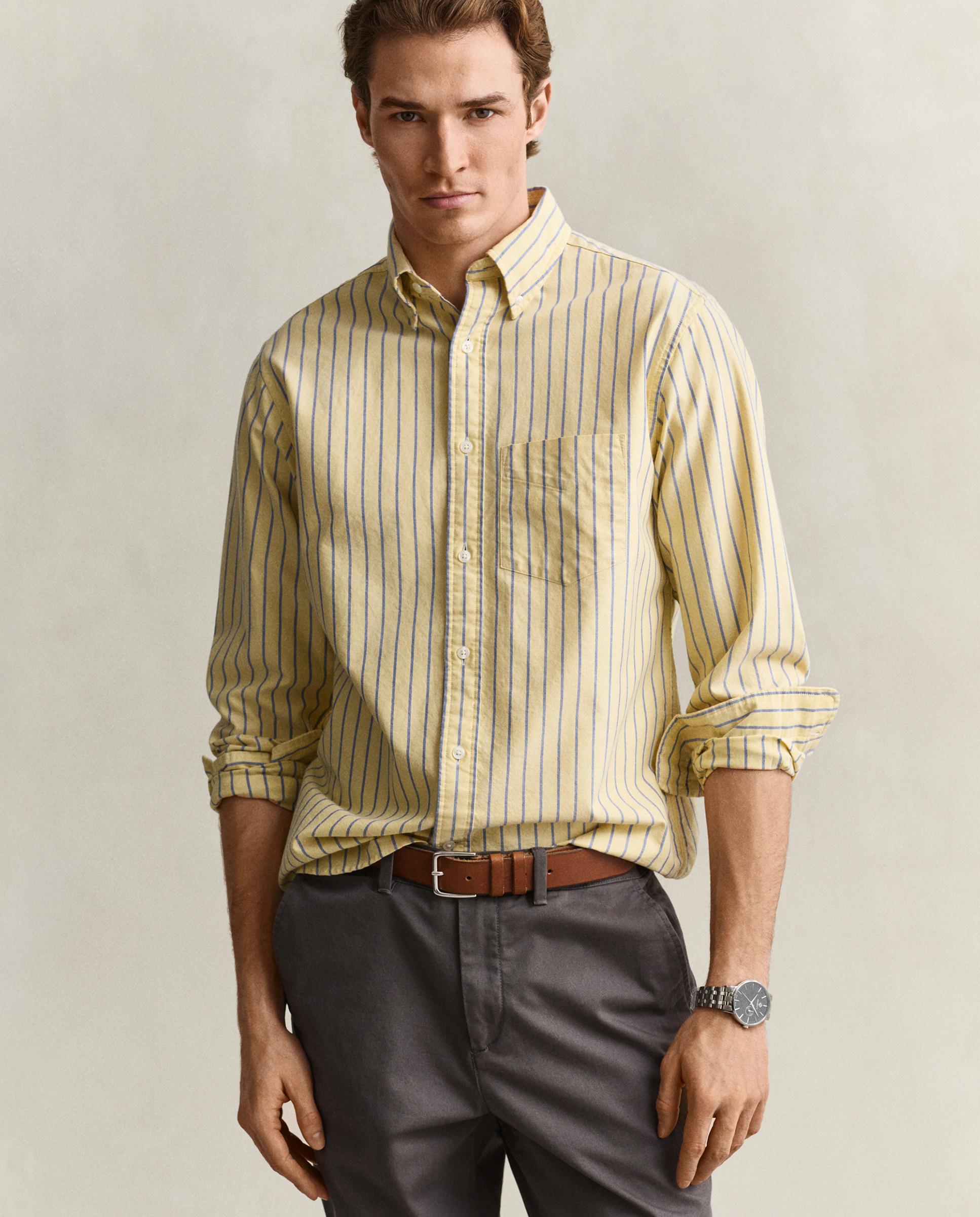 Camisa de hombre oxford de manga larga - Gant - Amarillo Amarillo-1