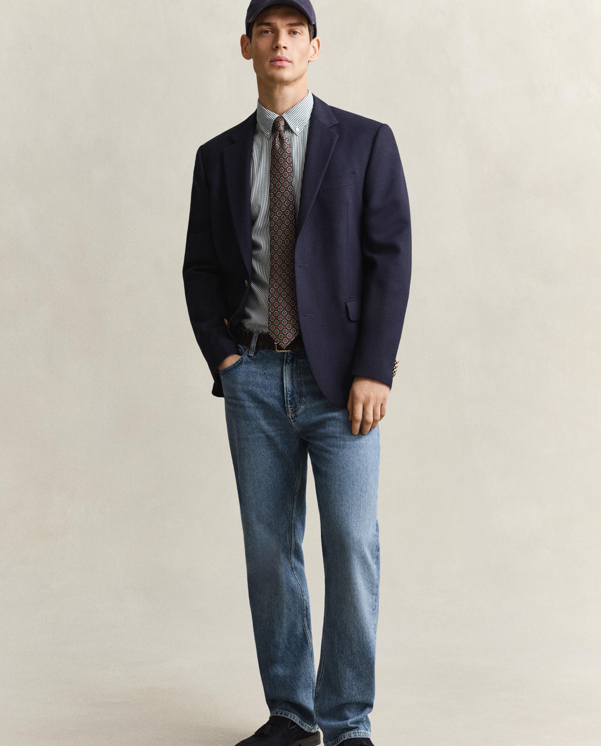 Camisa de hombre de popelina en rayas - Gant - Verde grisáceo Verde grisáceo-4