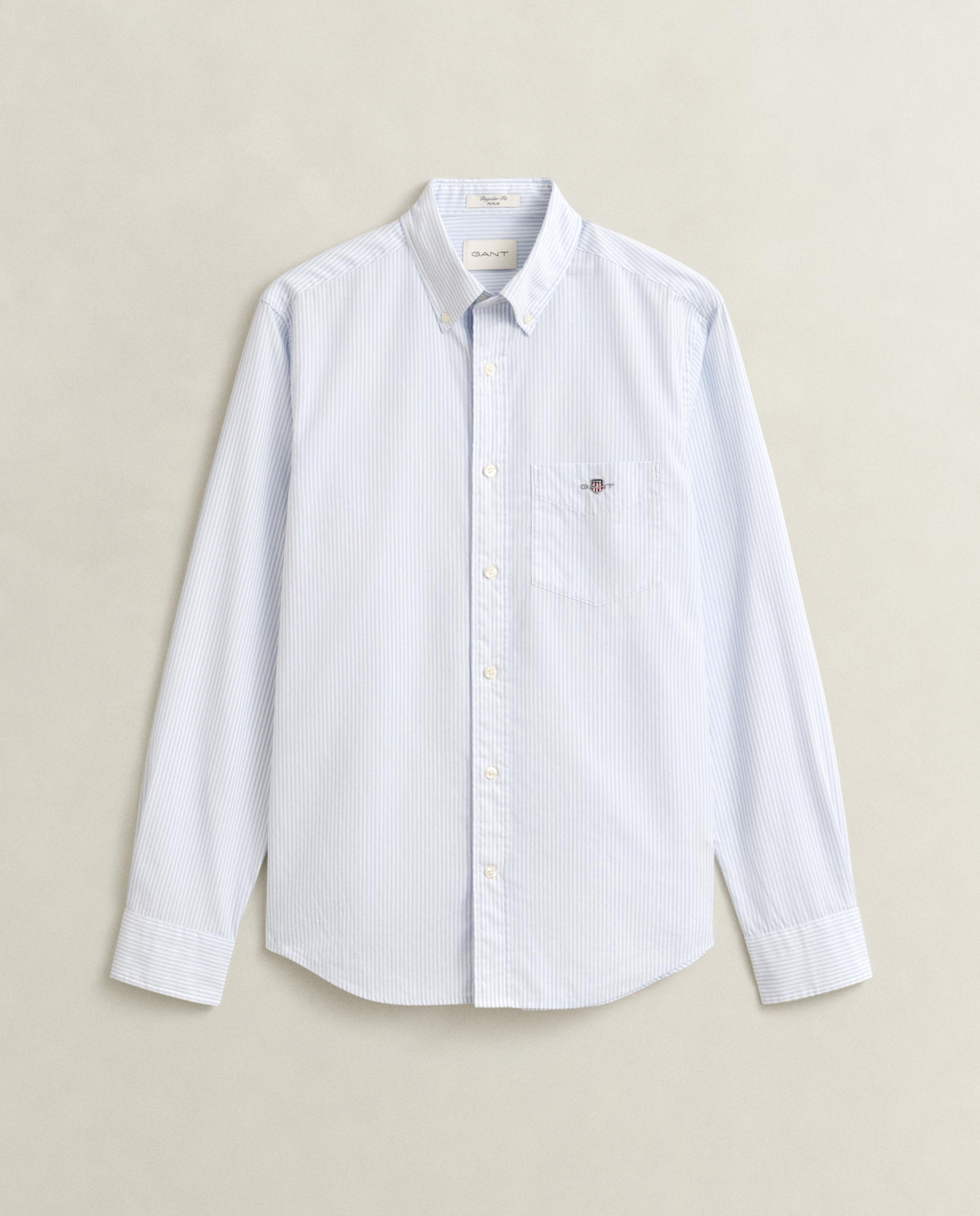 Camisa de hombre regular de manga larga - Gant - Azul claro Azul claro-5