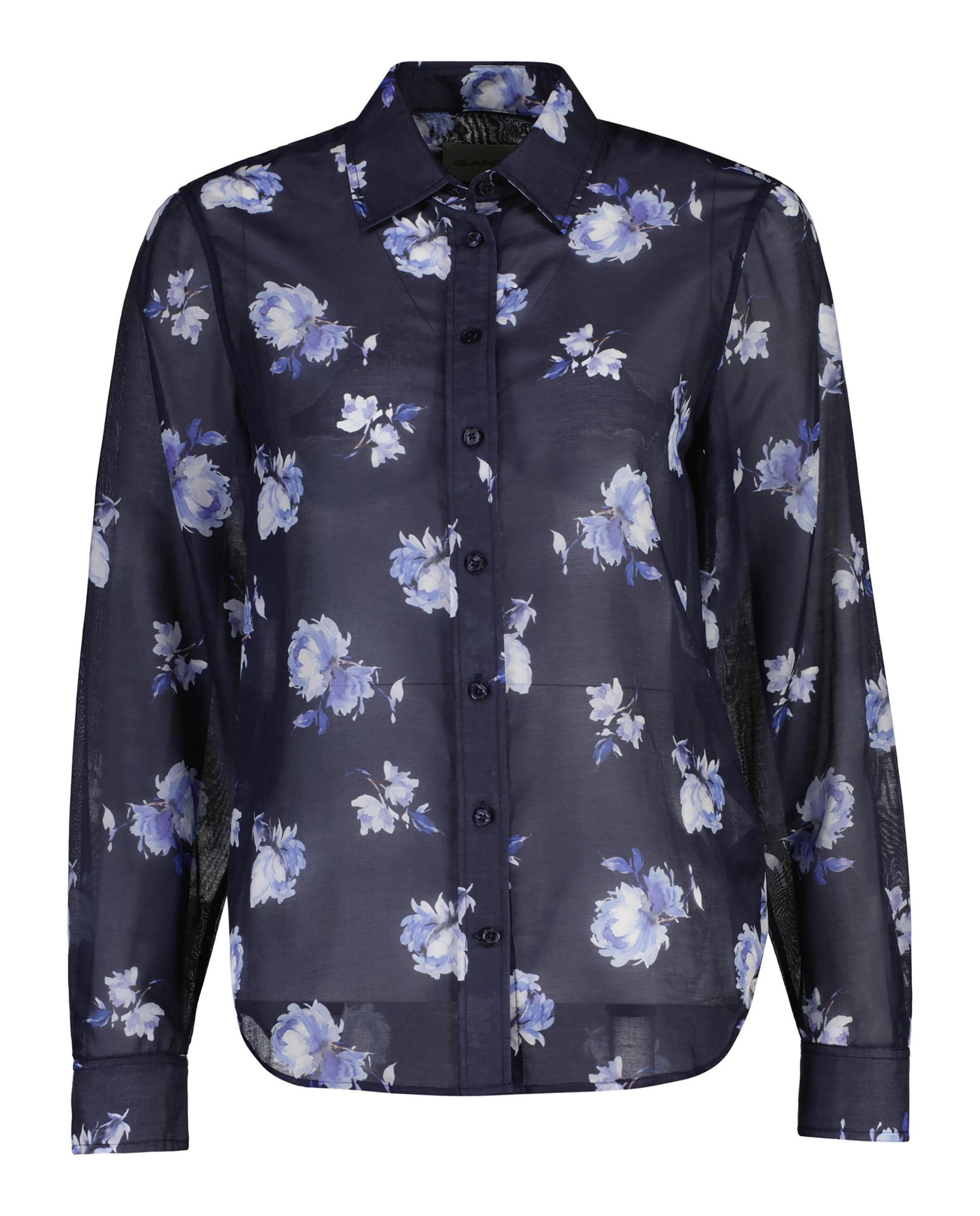 Camisa de mujer de manga larga con flores - Gant - Azul Azul-3