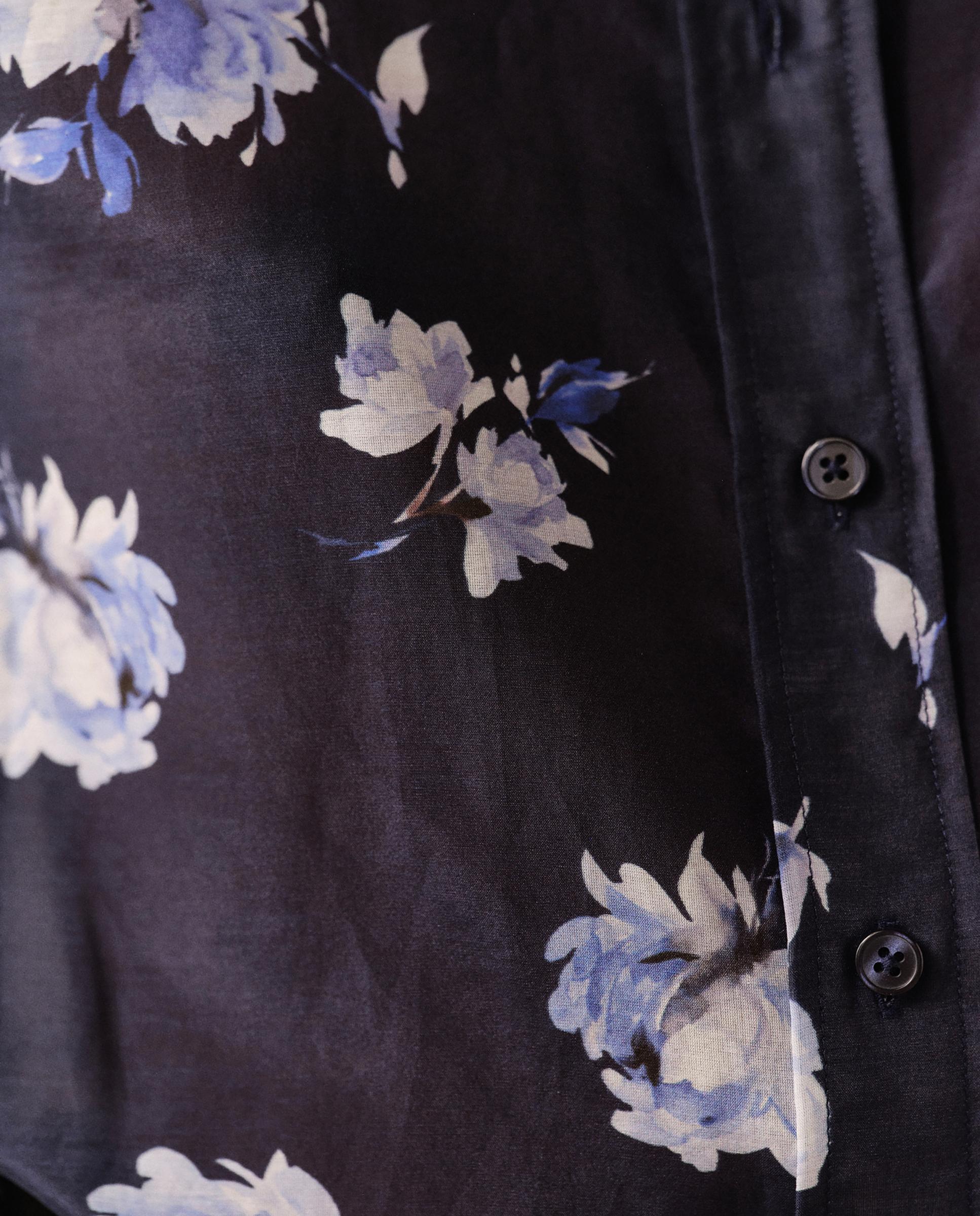 Camisa de mujer de manga larga con flores - Gant - Azul Azul-2