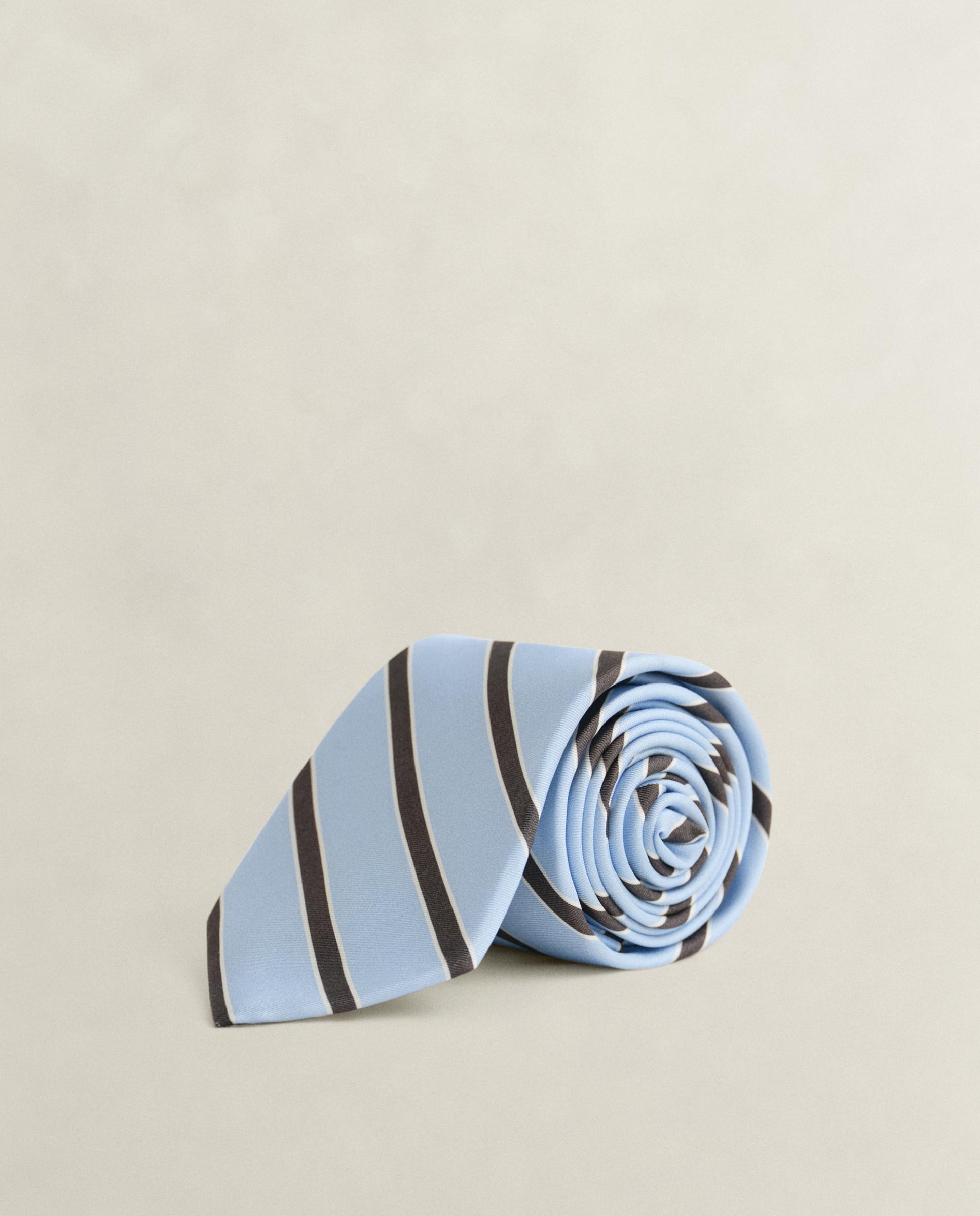 Corbata de hombre de seda a rayas - Gant - Azul claro Azul claro-2