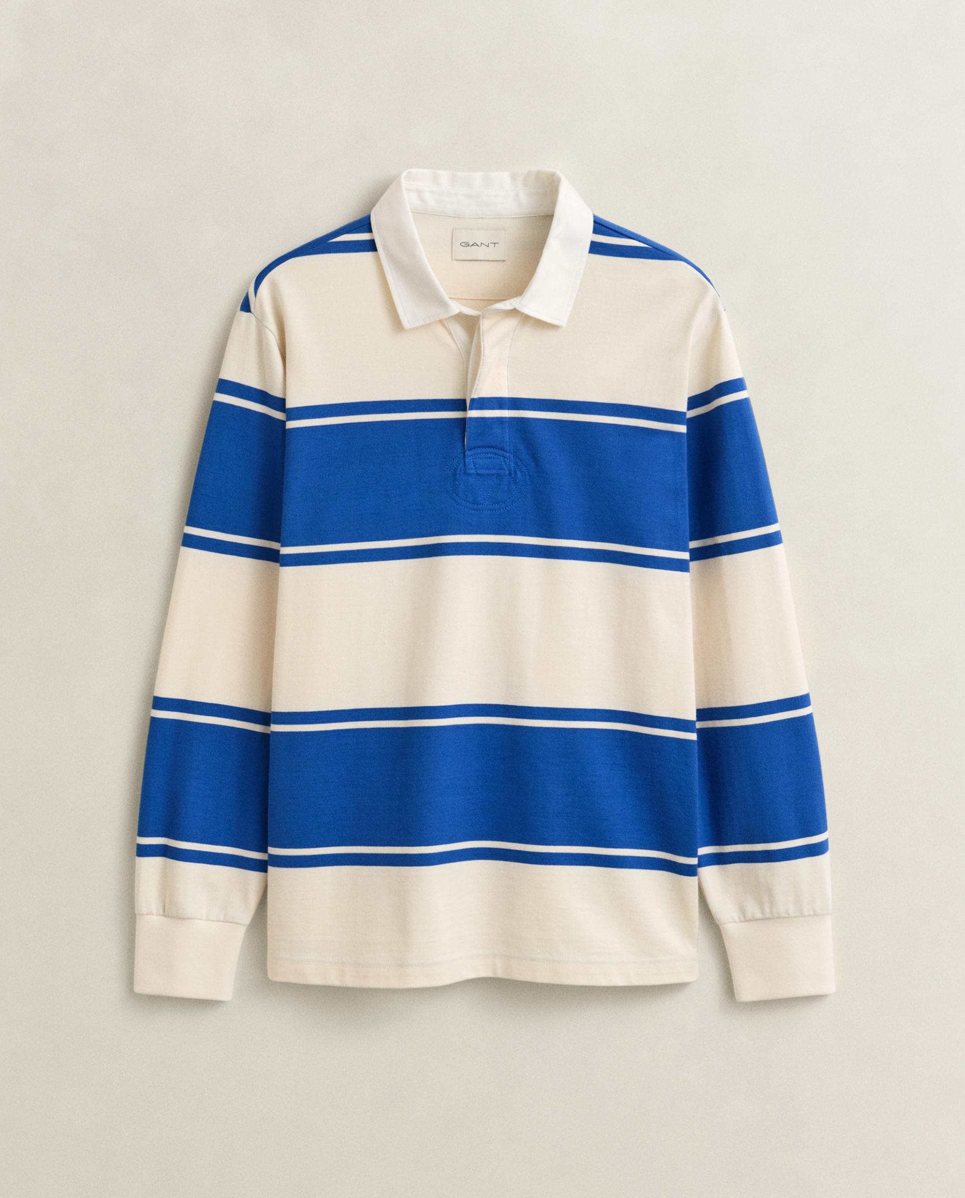 Polo de hombre de manga larga con rayas - Gant - Azul Azul-5