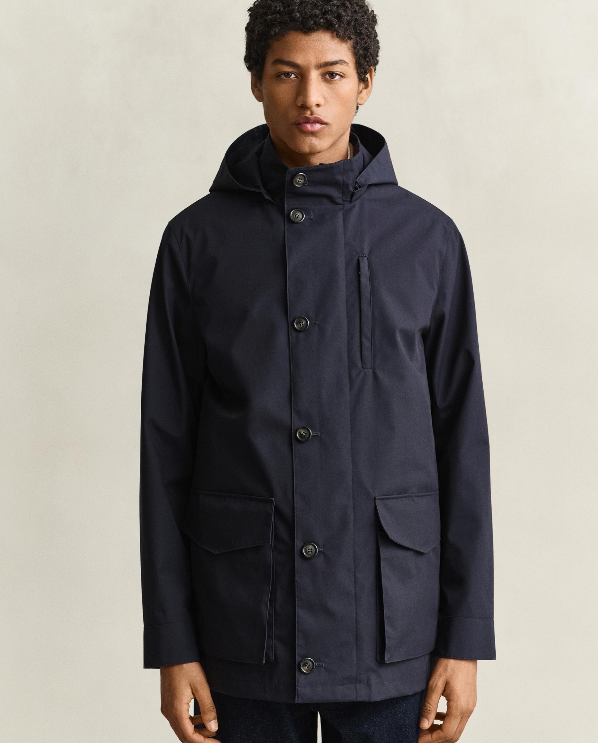 Imagen 0 de Parka de hombre con capucha y cremallera Azul