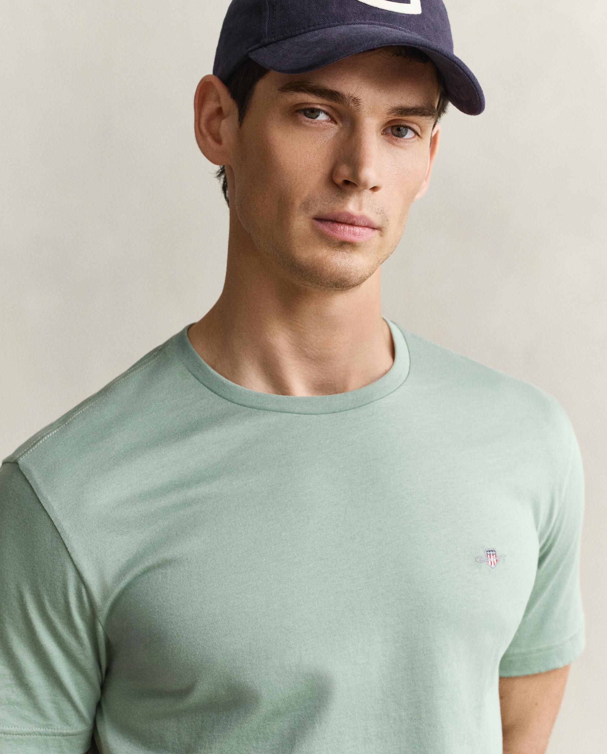 Camiseta de hombre de manga corta con logo - Gant - Azul anticuario Azul anticuario-3