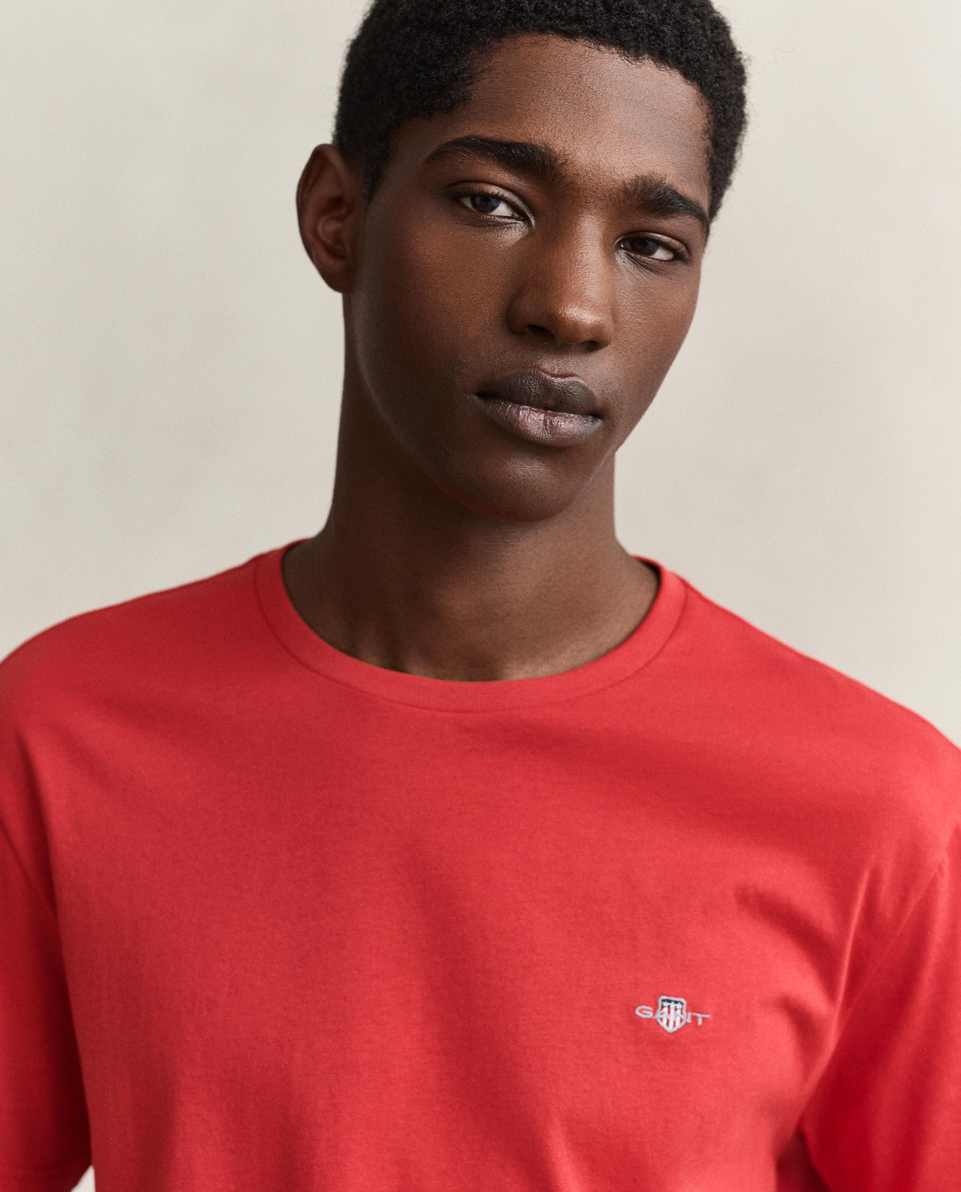 Camiseta de hombre de manga corta con logo - Gant - Rojo Rojo-2