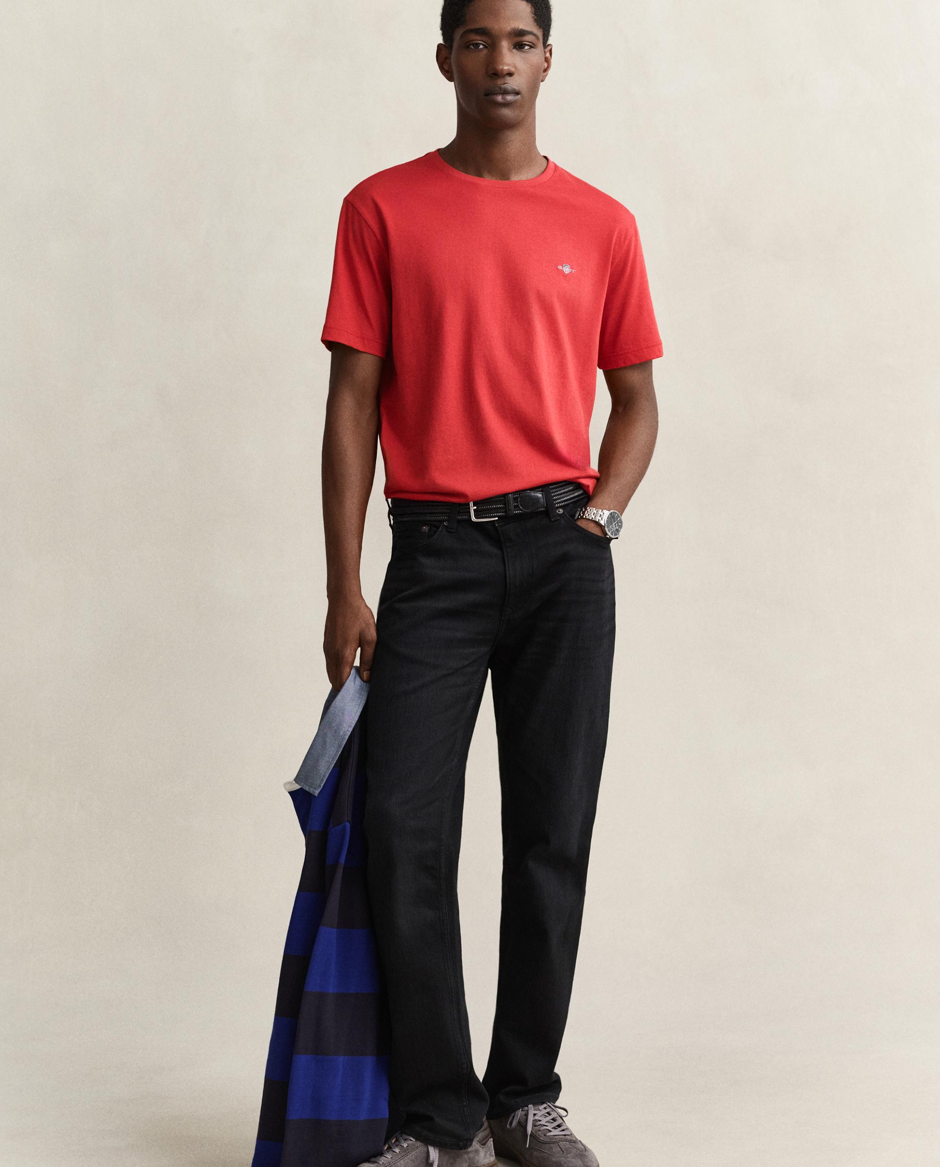 Camiseta de hombre de manga corta con logo - Gant - Rojo Rojo-4