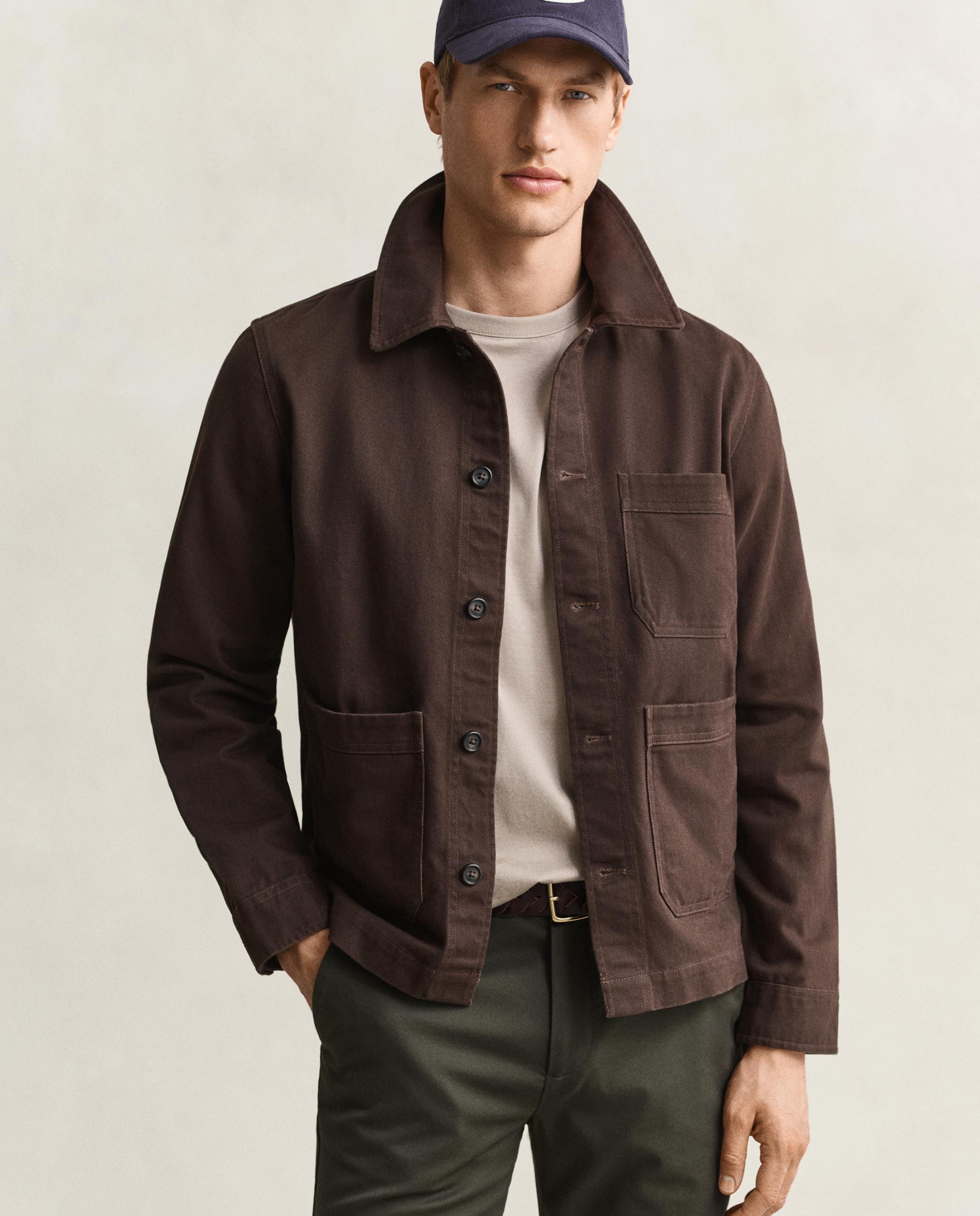 Imagen 0 de Sobrecamisa de hombre con botones y bolsillos Marrón