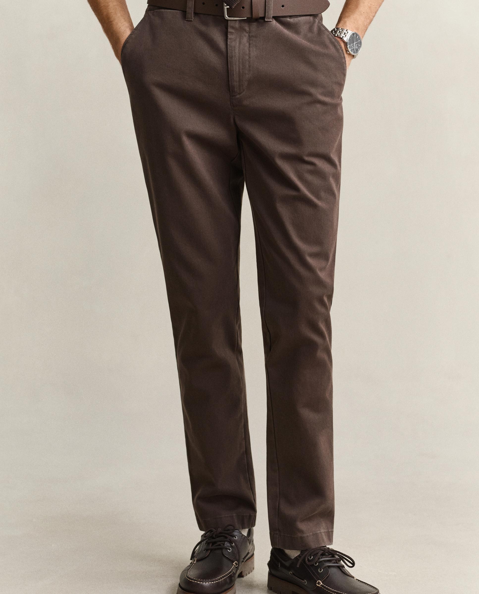 Chinos de hombre slim confort - Gant - Marrón Marrón-2