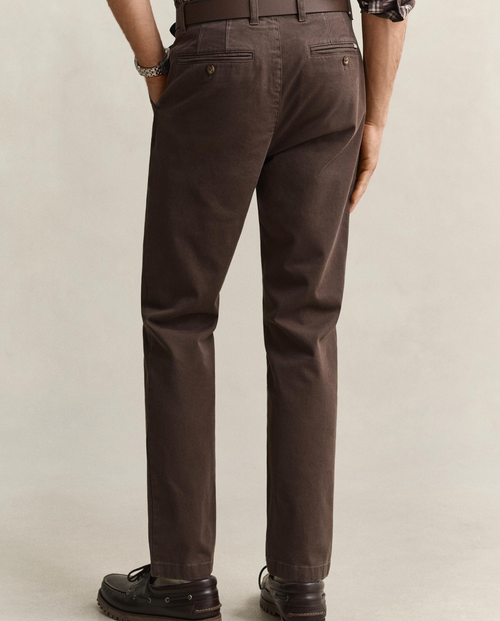 Chinos de hombre slim confort - Gant - Marrón Marrón-3
