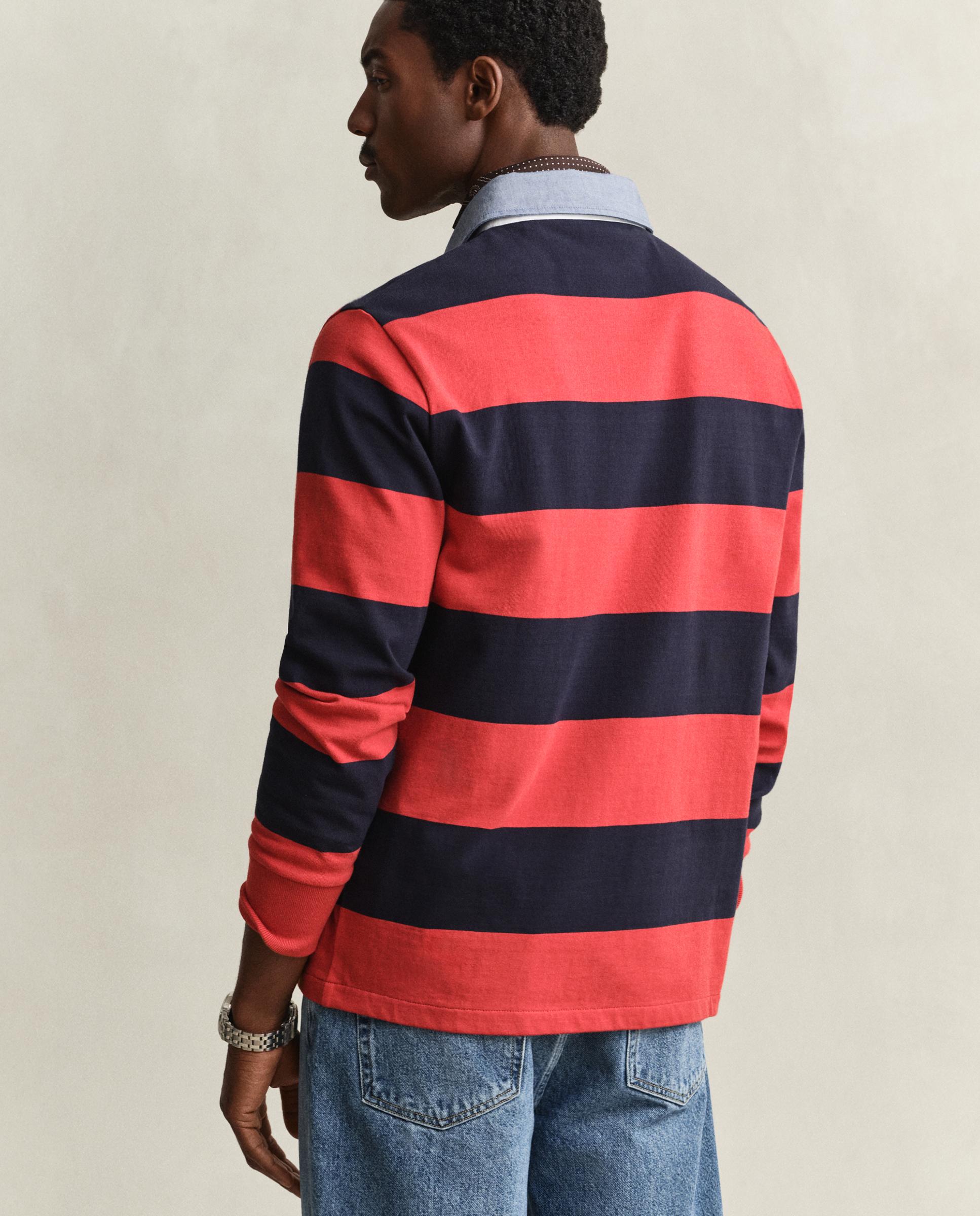 Polo de hombre de manga larga con rayas - Gant - Rojo Rojo-2