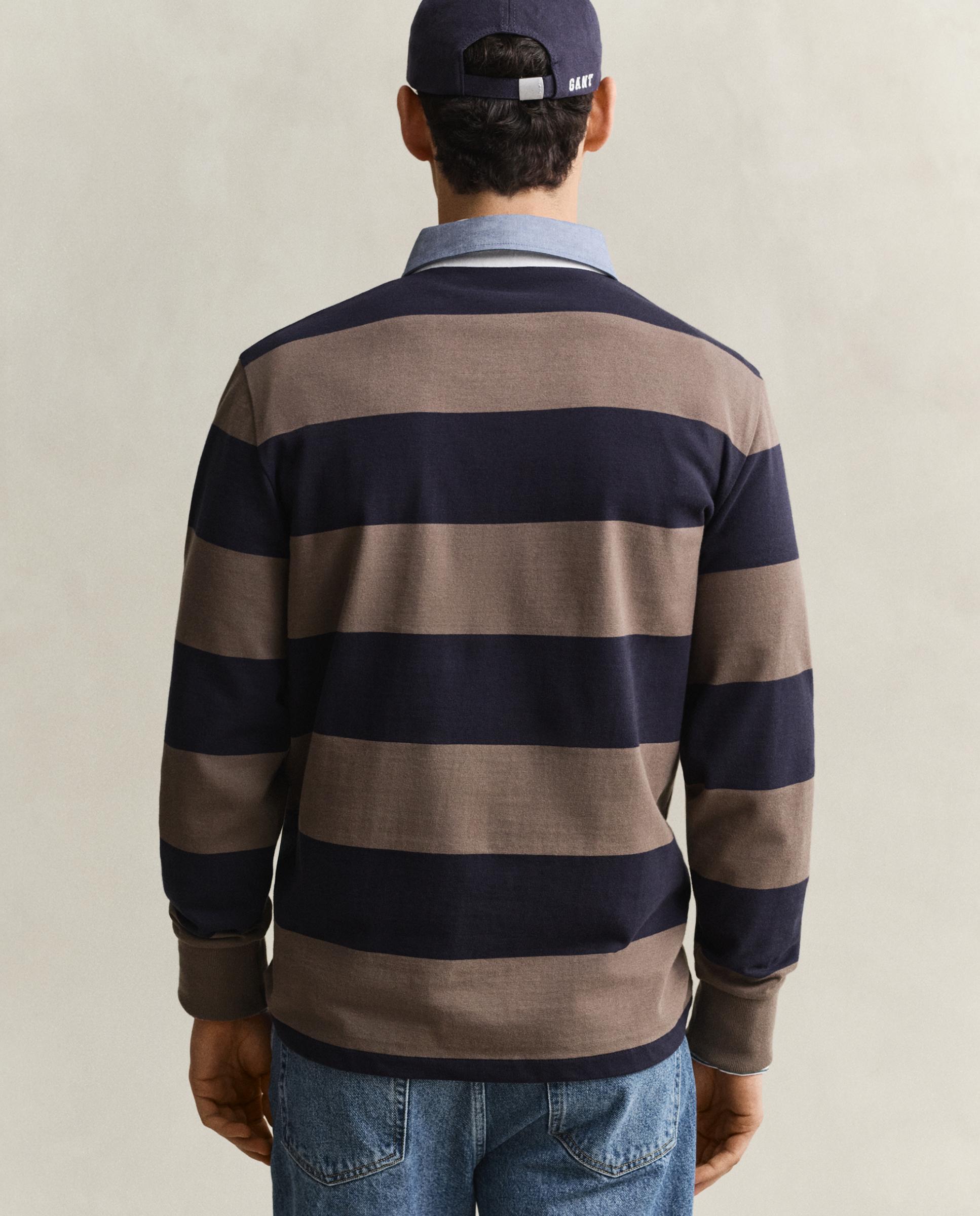 Polo de hombre de manga larga con rayas - Gant - Gris Gris-2