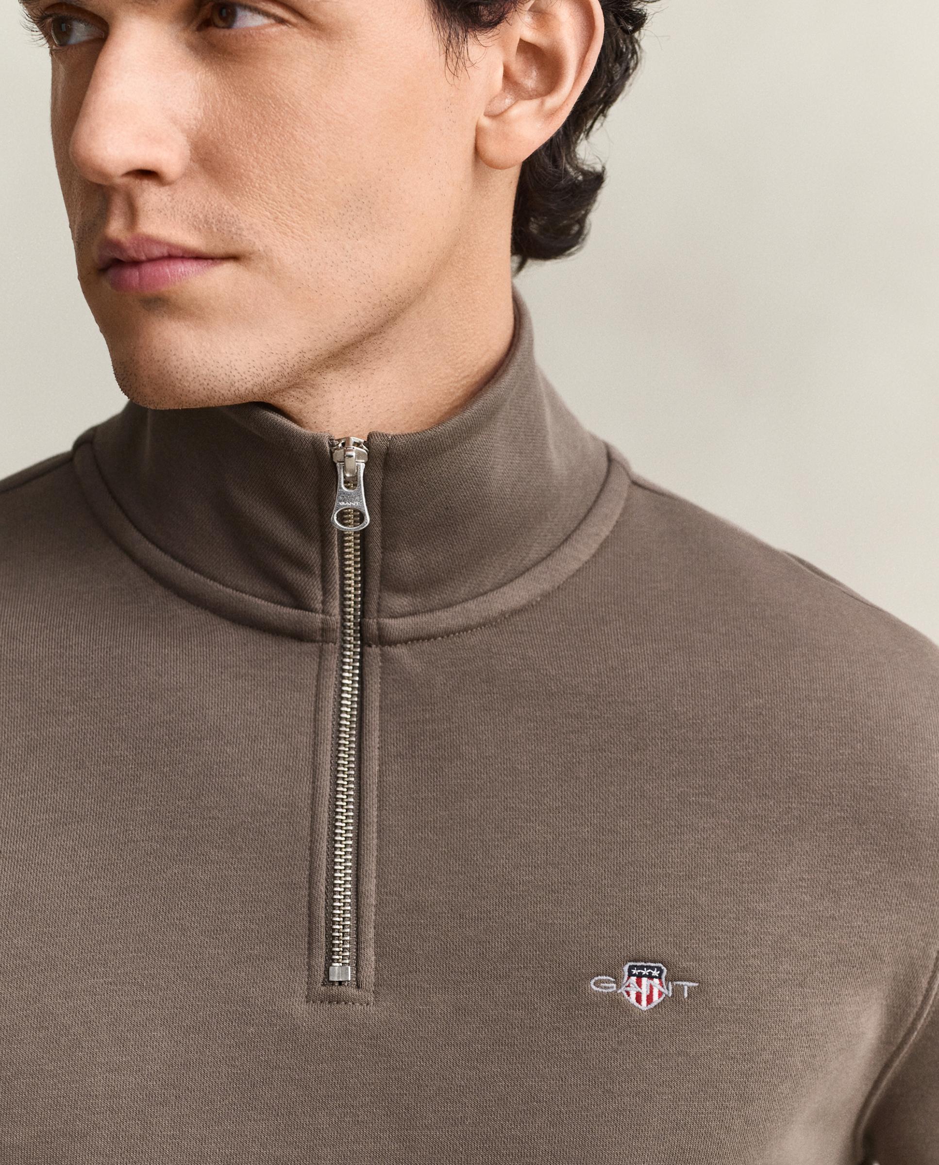 Sudadera de hombre con cremallera y logo - Gant - Gris Gris-3