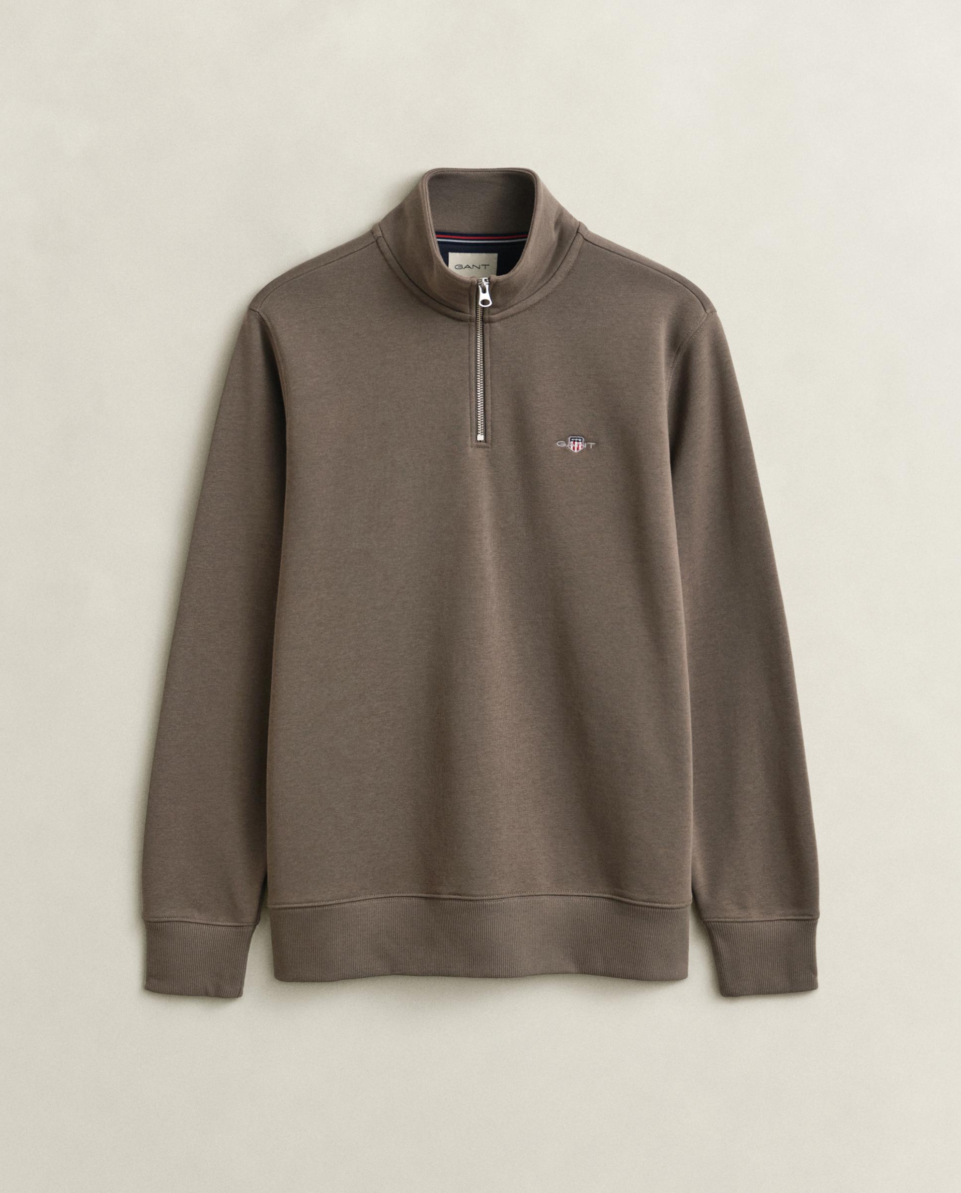 Sudadera de hombre con cremallera y logo - Gant - Gris Gris-5