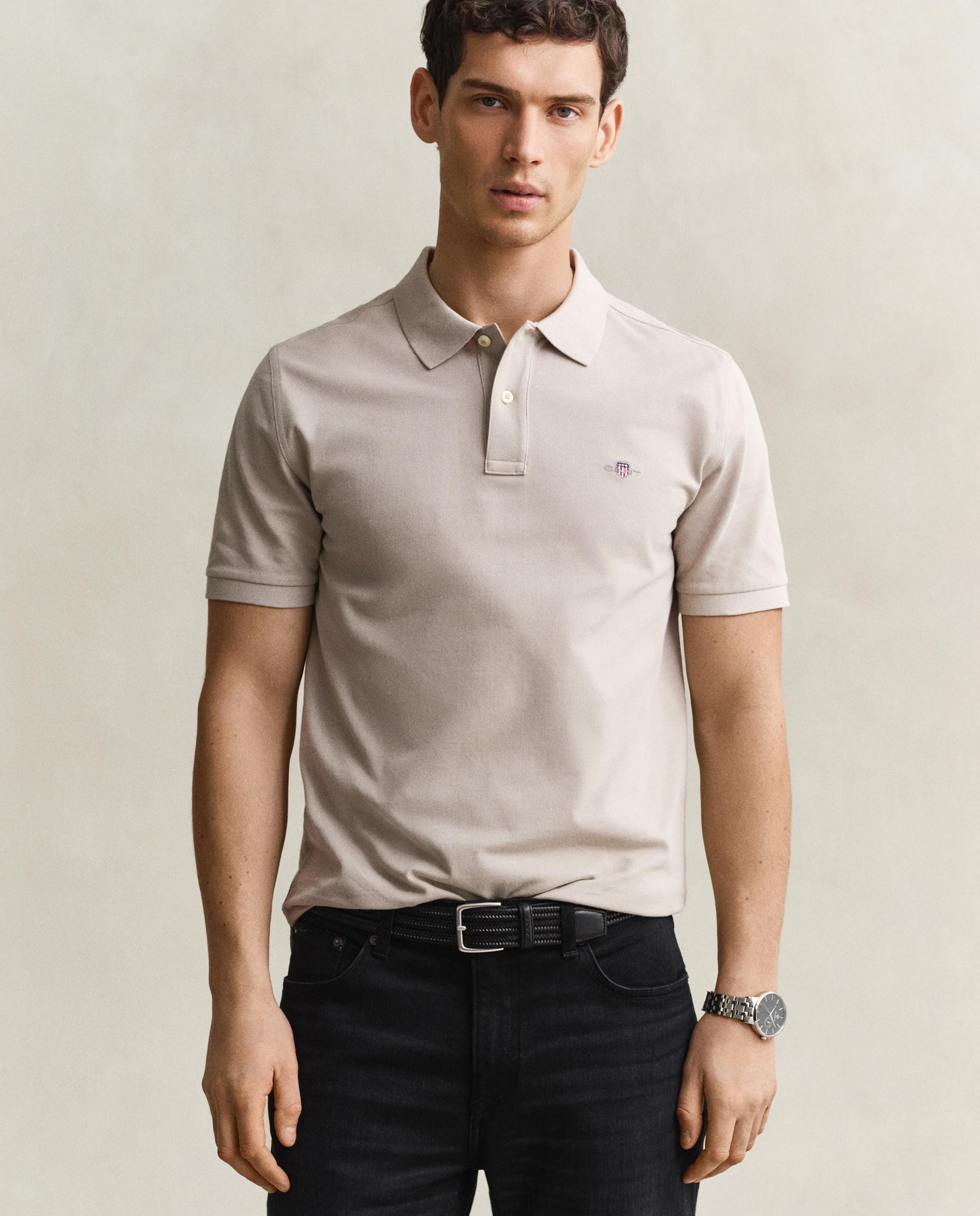 Polo de hombre de manga corta liso - Gant - Beige Beige-1