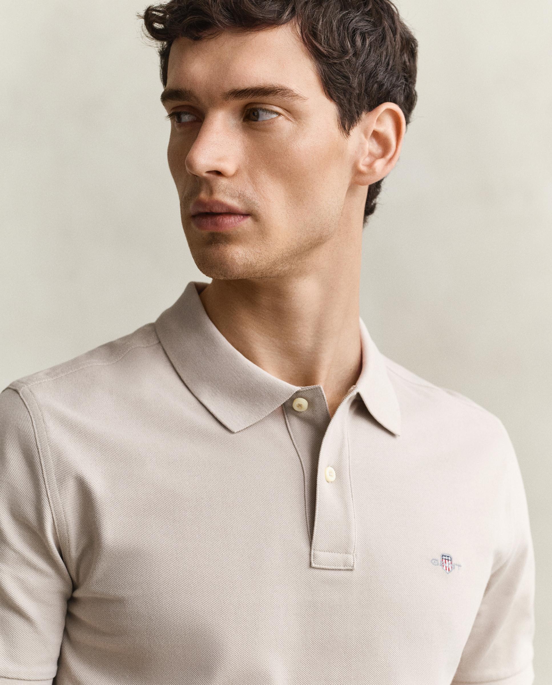 Polo de hombre de manga corta liso - Gant - Beige Beige-3