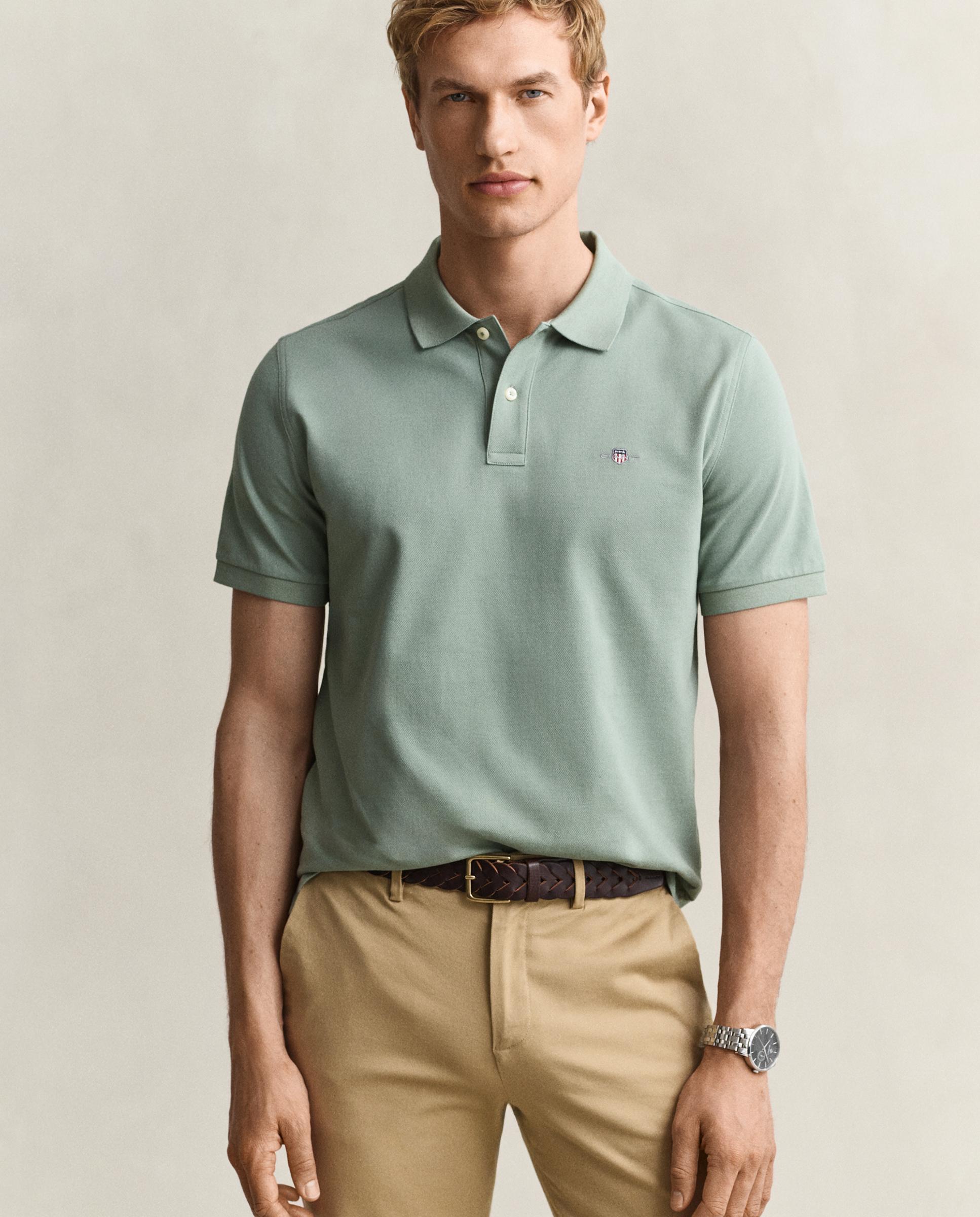 Polo de hombre de manga corta liso - Gant - Verde Verde-1