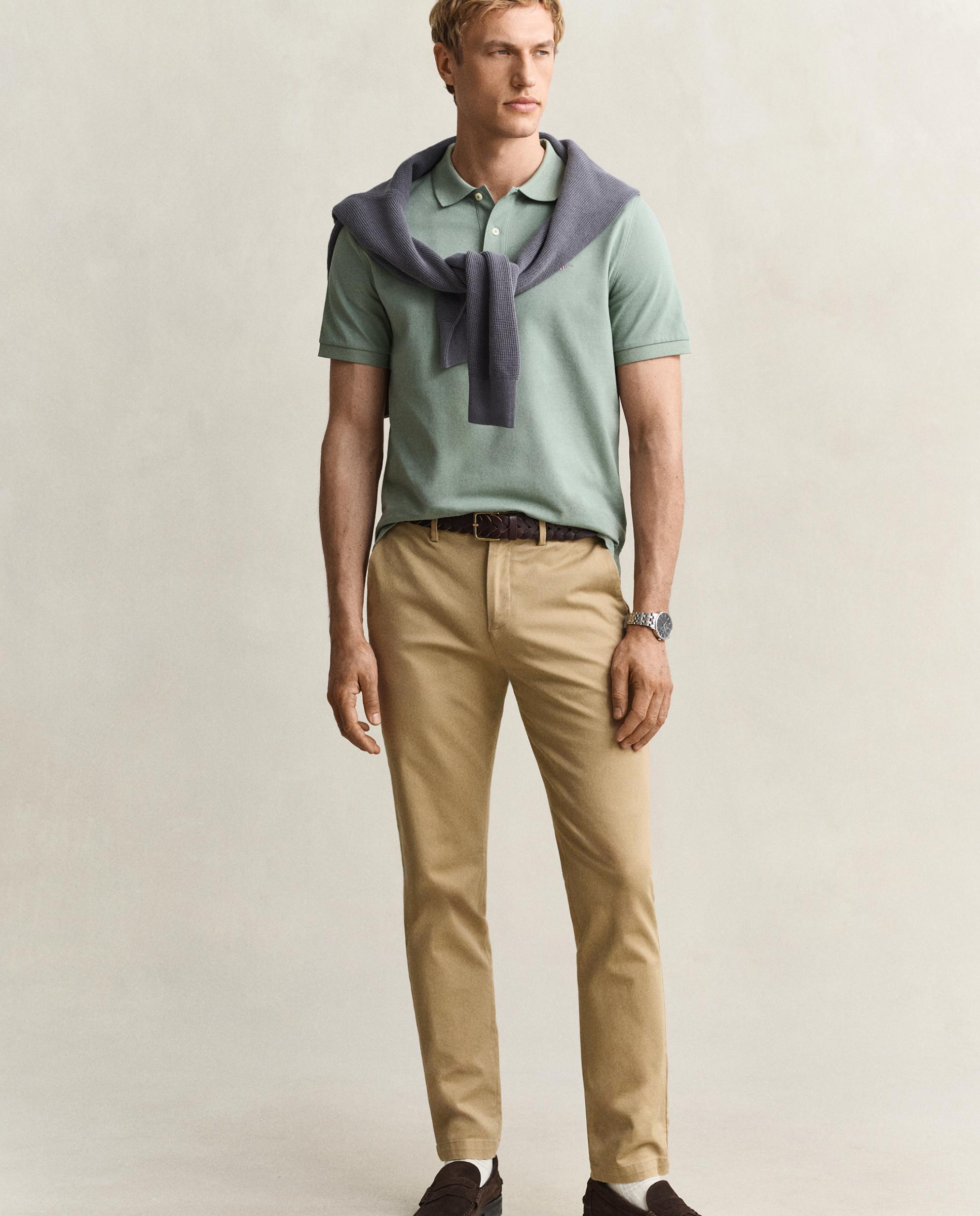 Polo de hombre de manga corta liso - Gant - Verde Verde-4