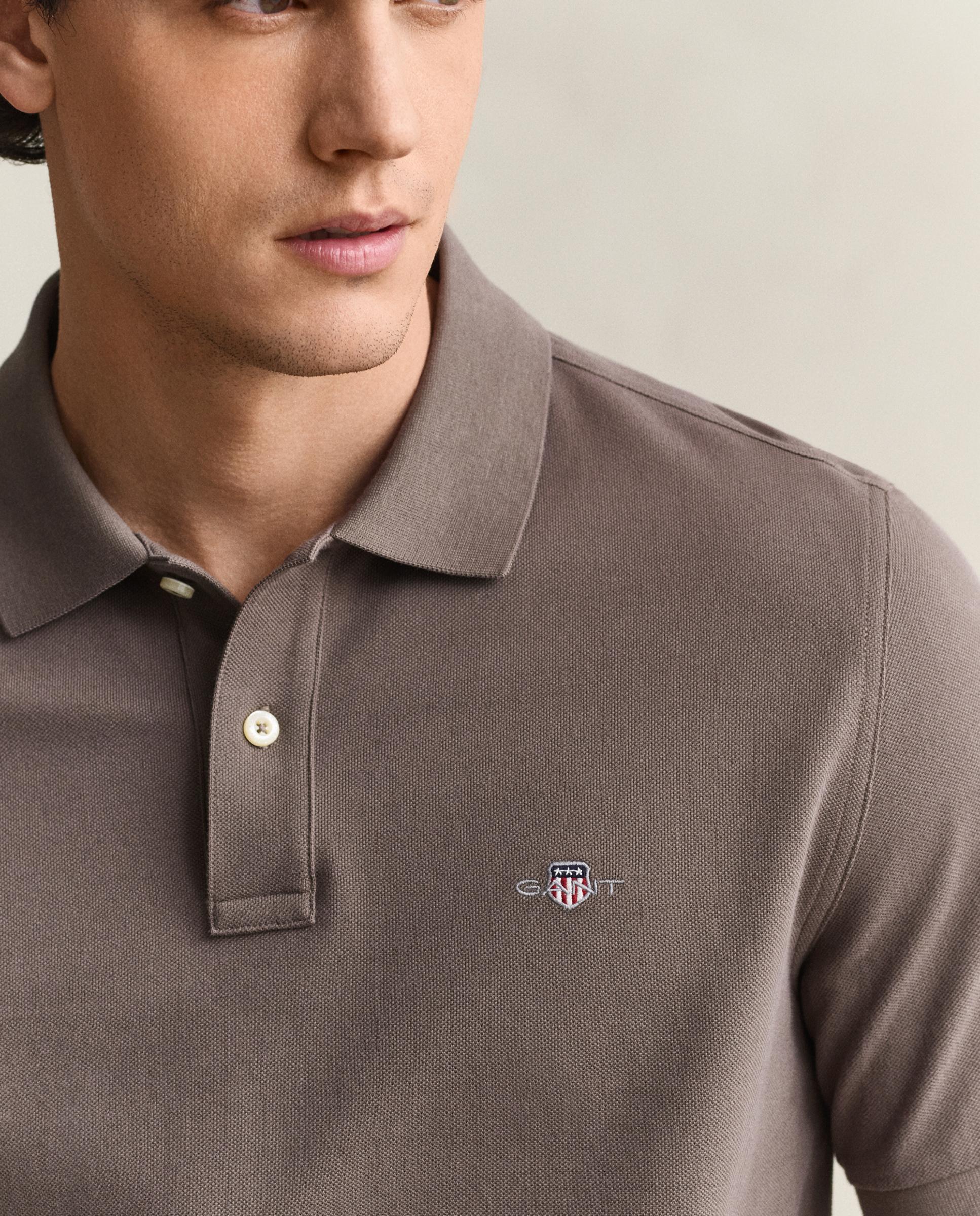 Polo de hombre de manga corta liso - Gant - Gris Gris-3