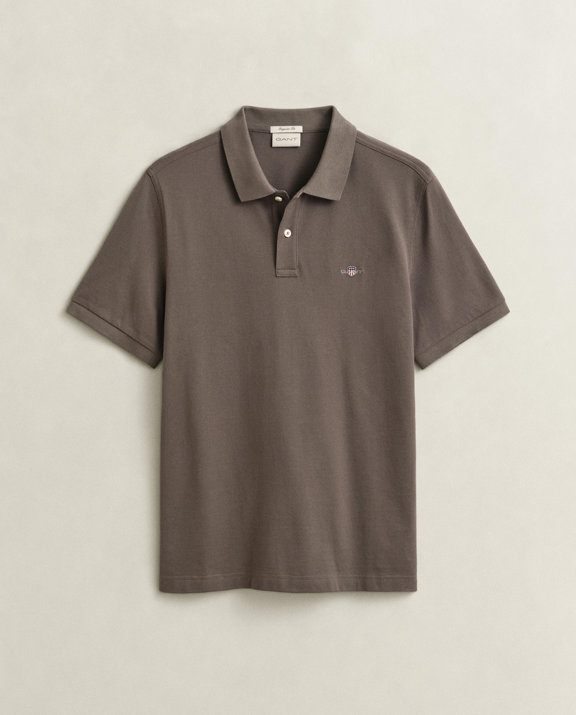 Polo de hombre de manga corta liso - Gant - Gris Gris-5