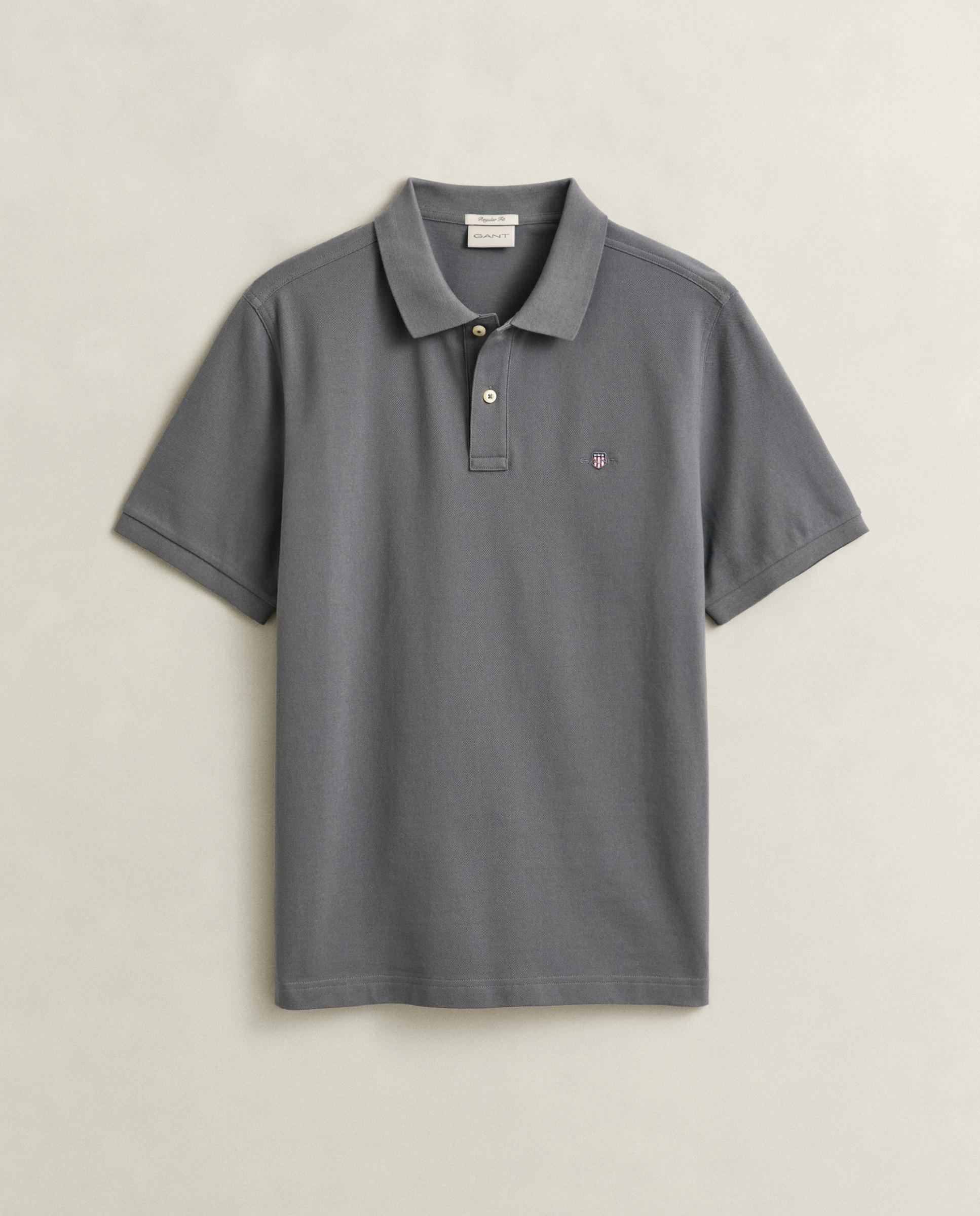 Polo de hombre de manga corta liso - Gant - Gris oscuro Gris oscuro-5