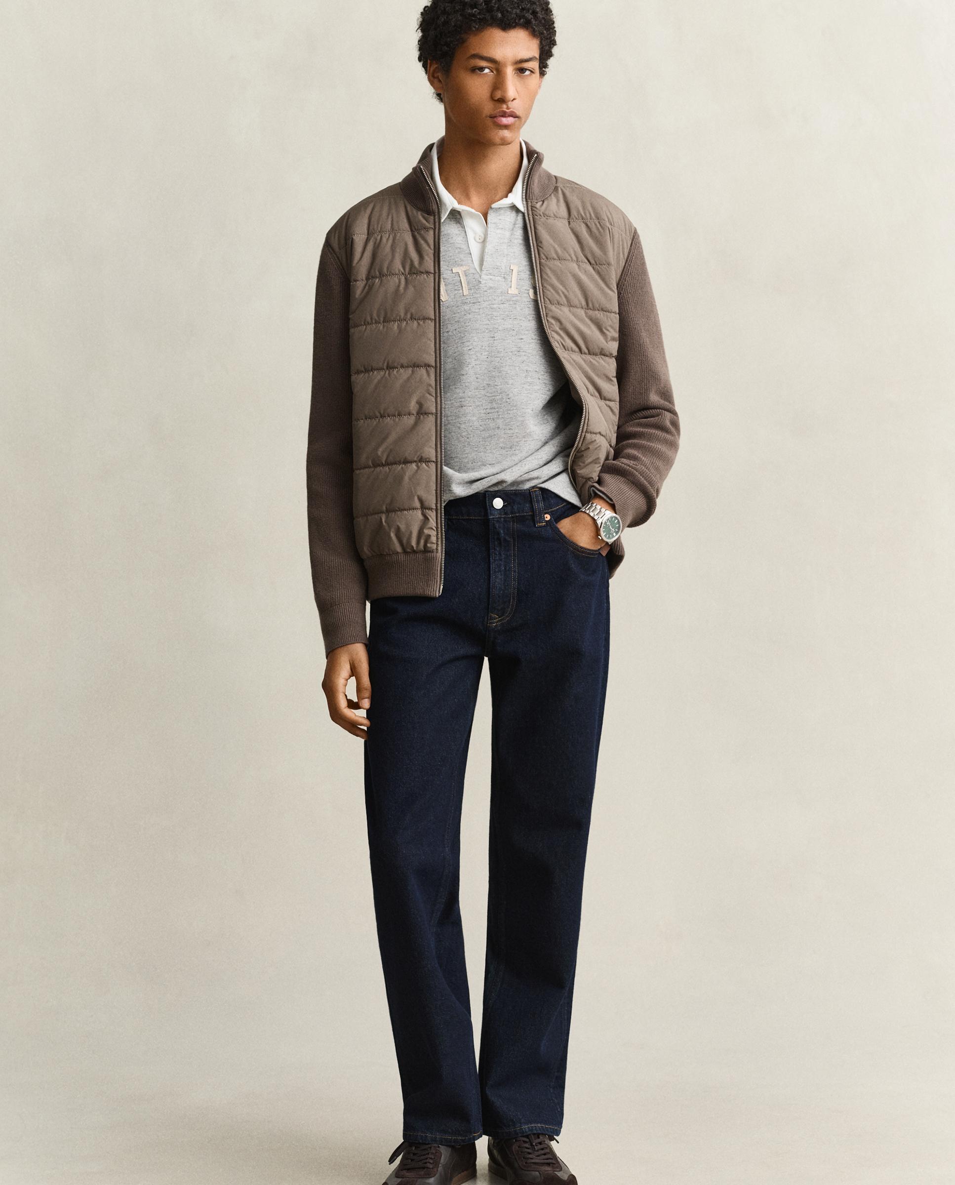 Chaqueta de hombre acolchada con cremallera - Gant - Gris Gris-3