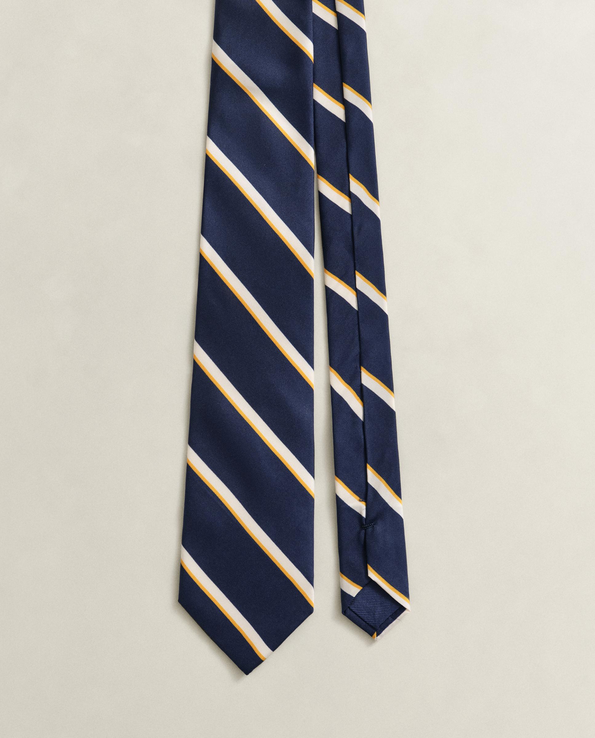 Imagen 0 de Corbata de hombre de seda a rayas Azul oscuro