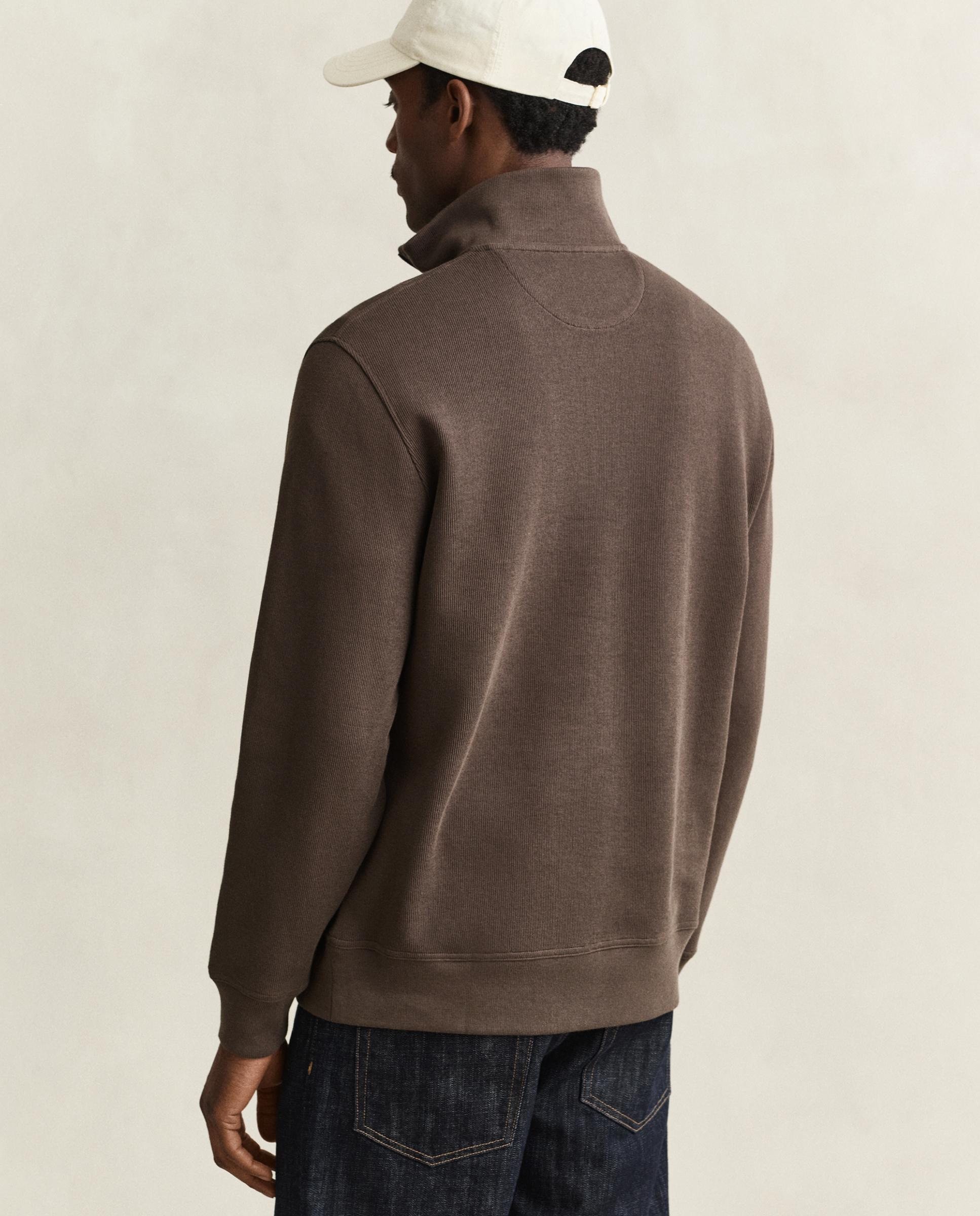Sudadera de cremallera de hombre en algodón con cuello alto - Gant - Marrón Marrón-3