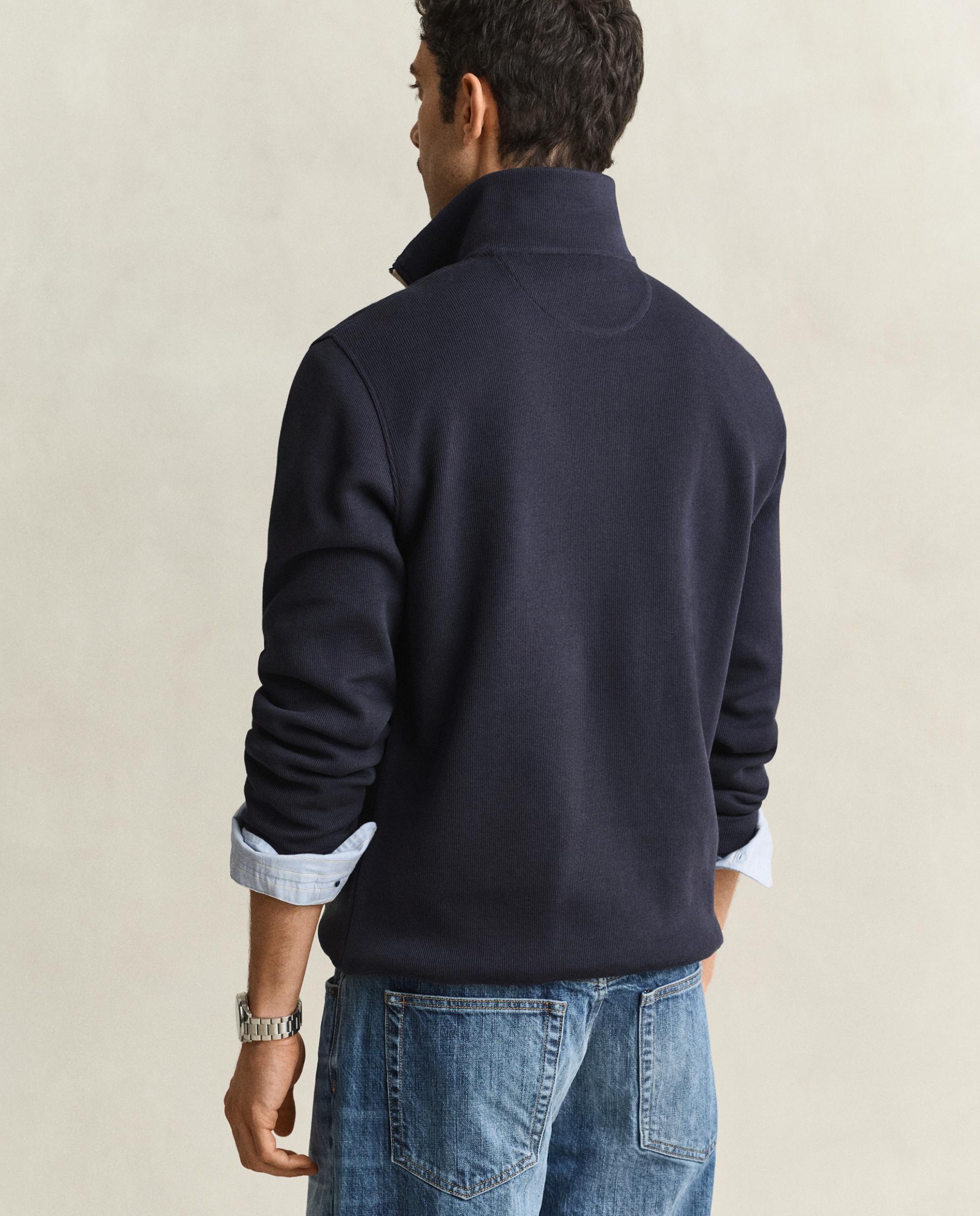 Sudadera de cremallera de hombre en algodón con cuello alto - Gant - Azul oscuro Azul oscuro-3
