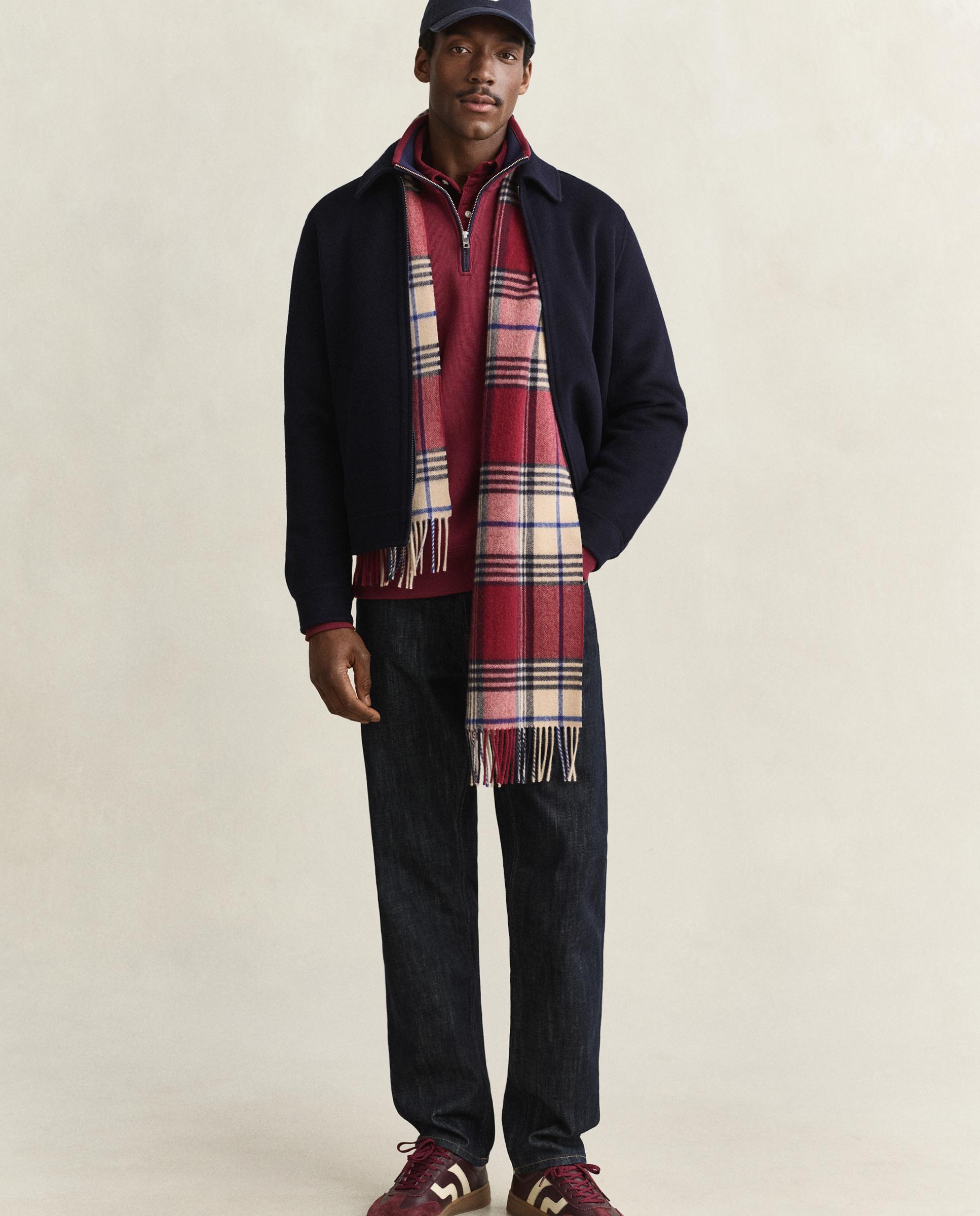 Sudadera de cremallera de hombre en algodón con cuello alto - Gant - Rojo Rojo-2