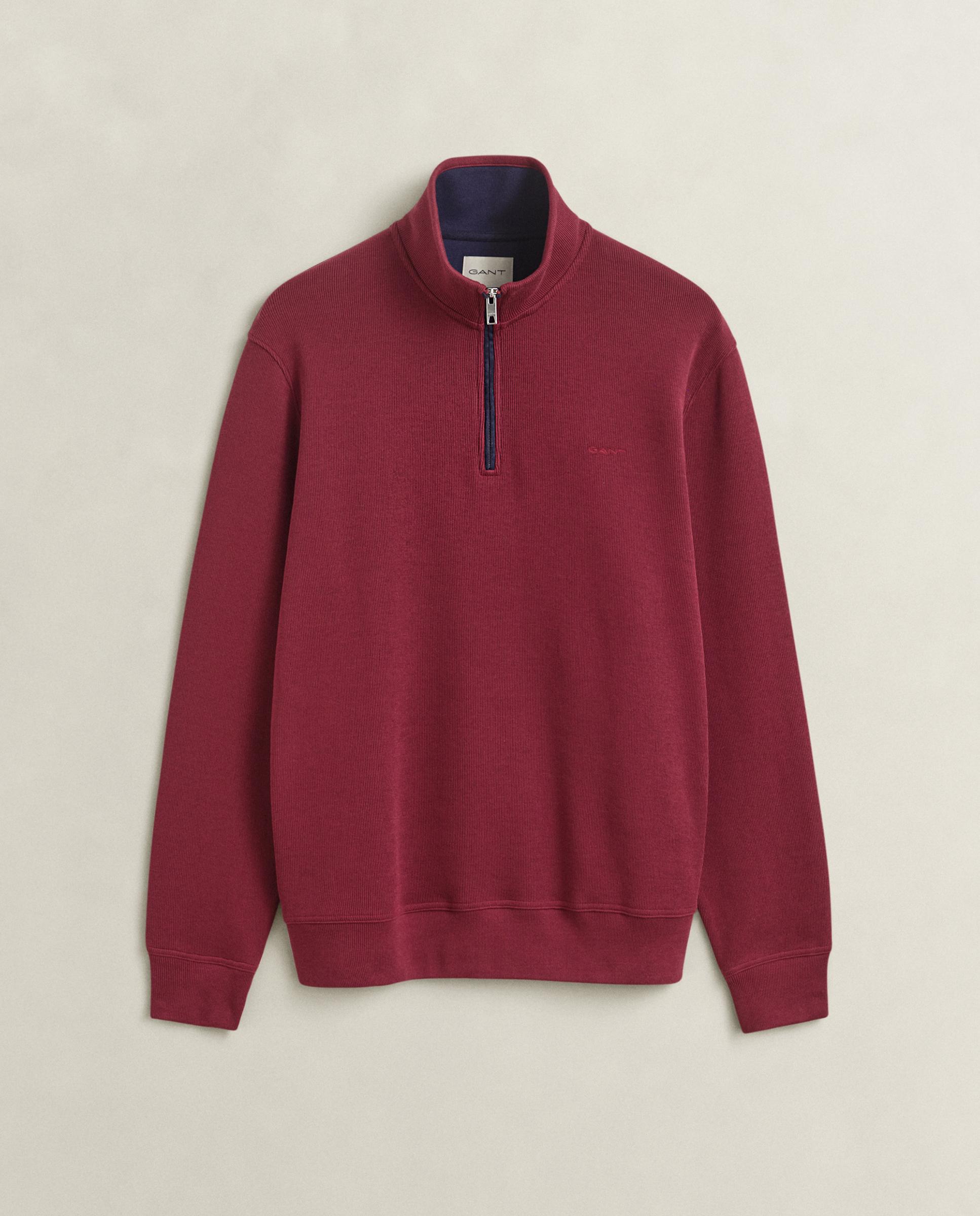 Sudadera de cremallera de hombre en algodón con cuello alto - Gant - Rojo Rojo-4