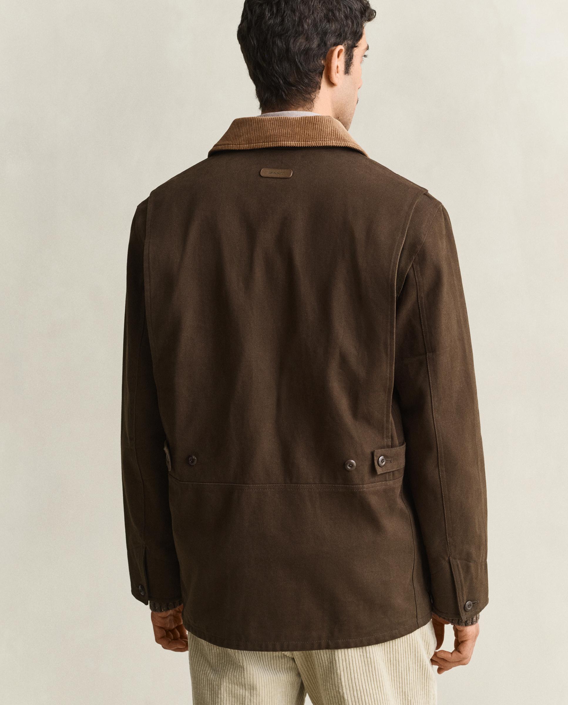 Chaqueta de hombre con cierre de botones y bolsillos con solapa - Gant - Marrón Marrón-3