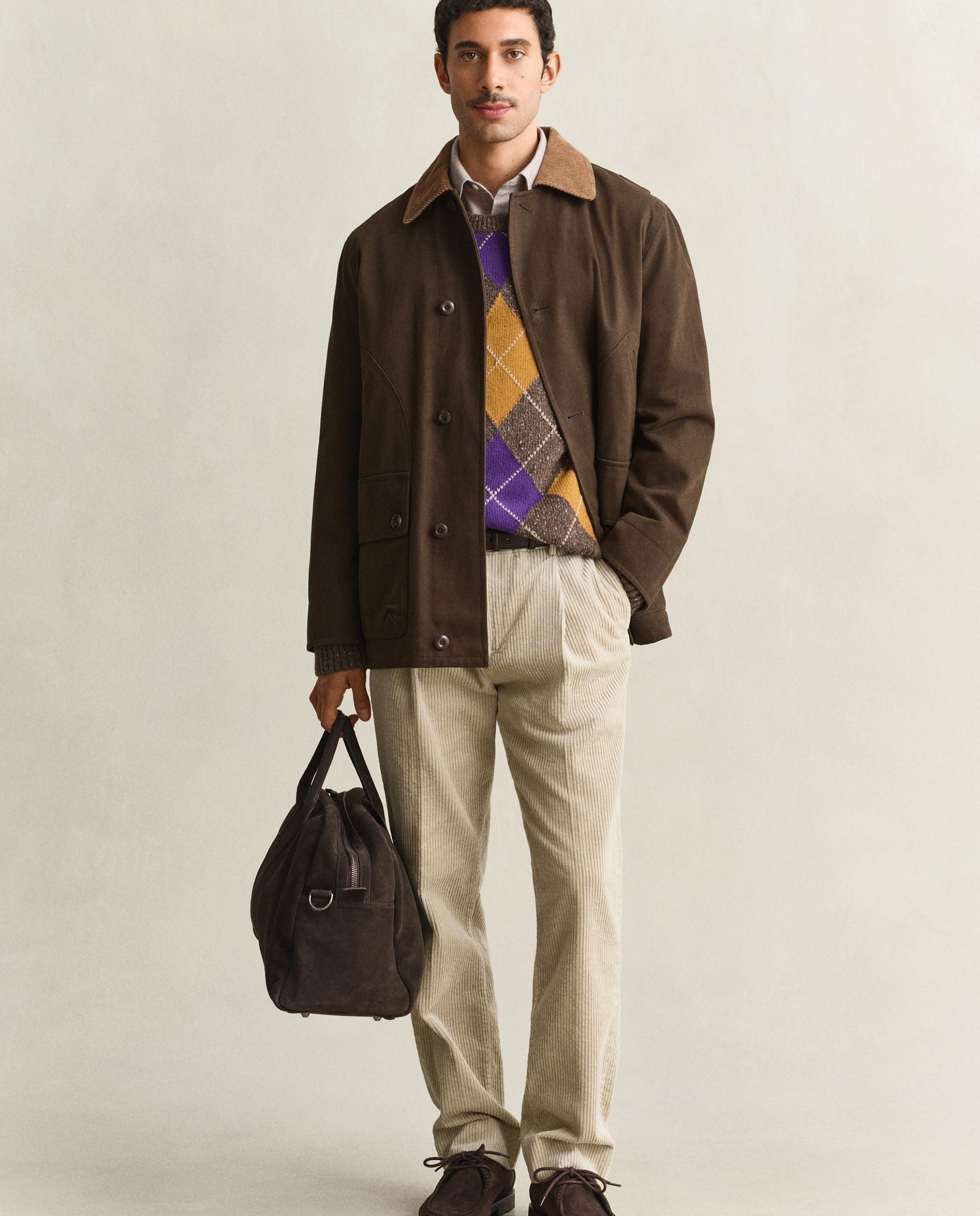 Chaqueta de hombre con cierre de botones y bolsillos con solapa - Gant - Marrón Marrón-4