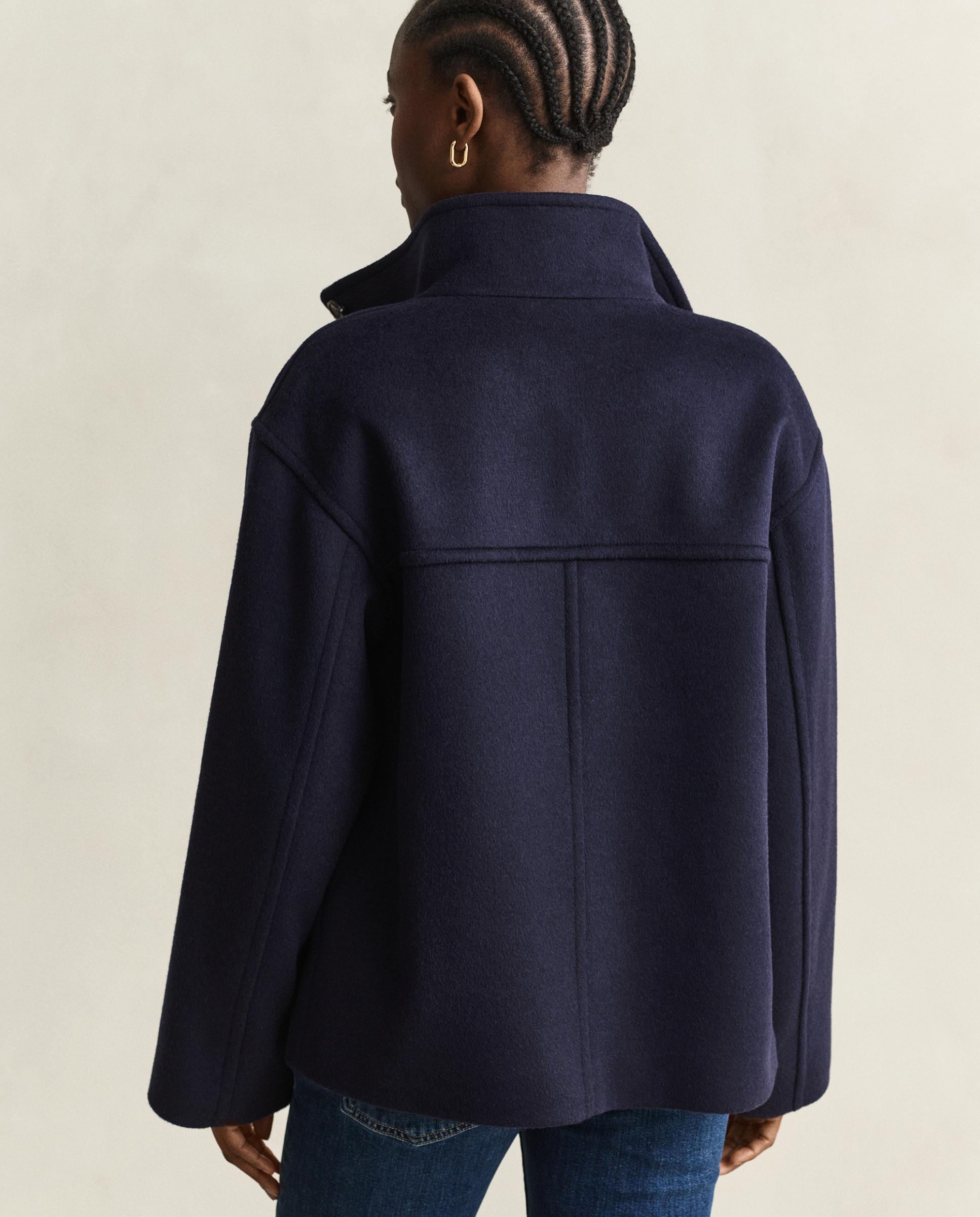 Abrigo de paño de mujer corte holgado con bolsillo de ribete - Gant - Azul Azul-2