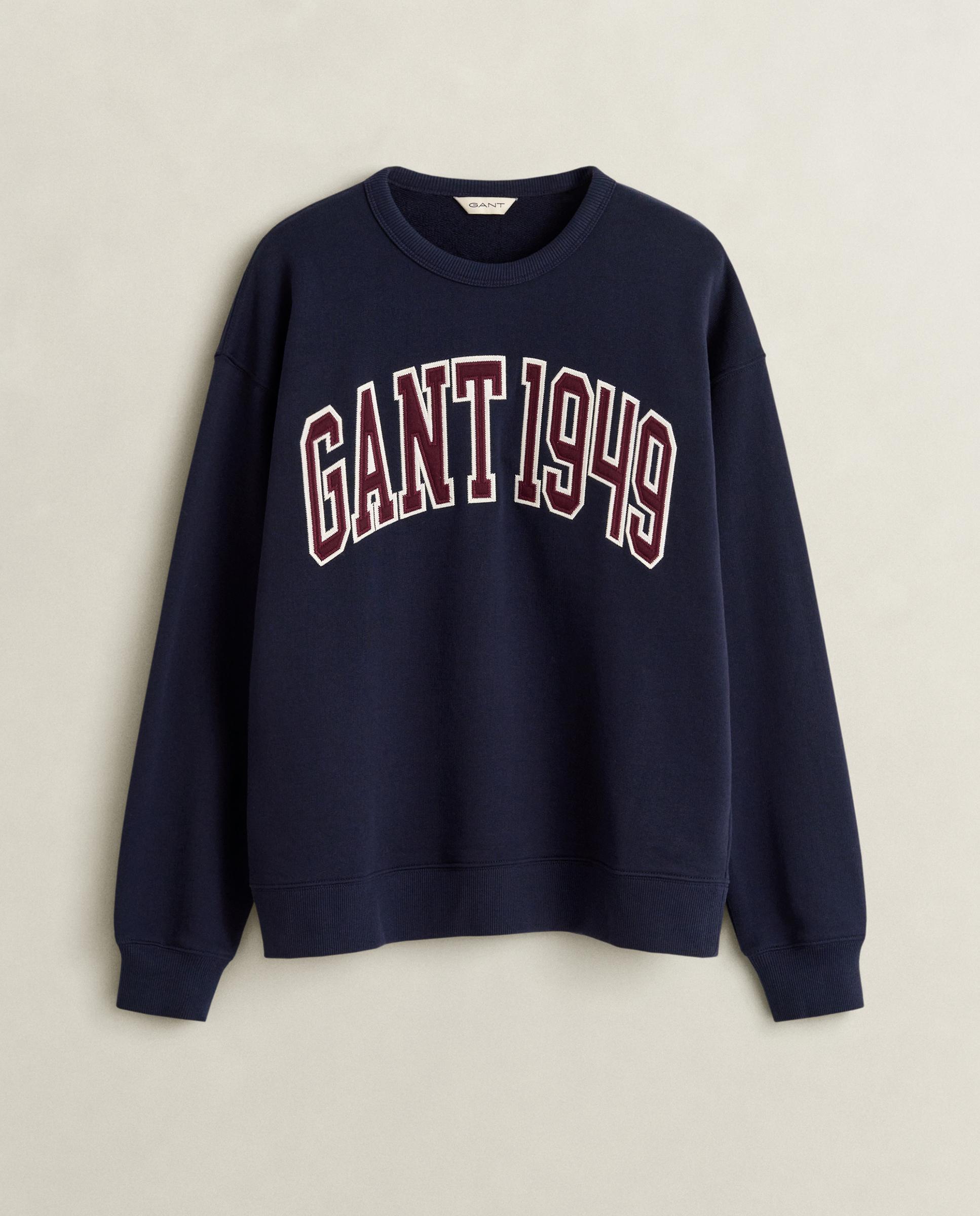 Sudadera de mujer de cuello redondo y print frontal - Gant - Azul Azul-1