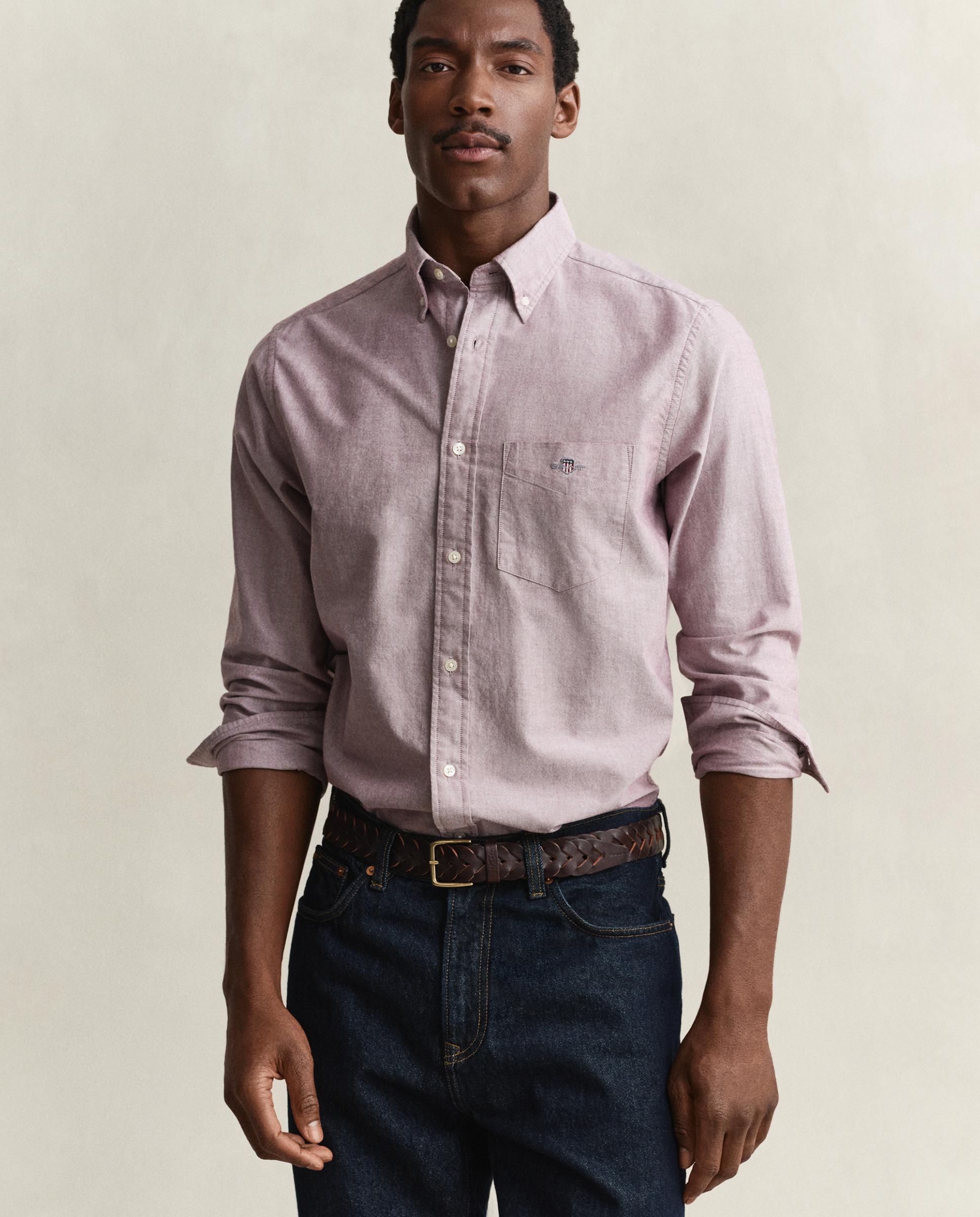 Imagen 0 de Camisa de hombre Oxford clásica Regular Fit Granate