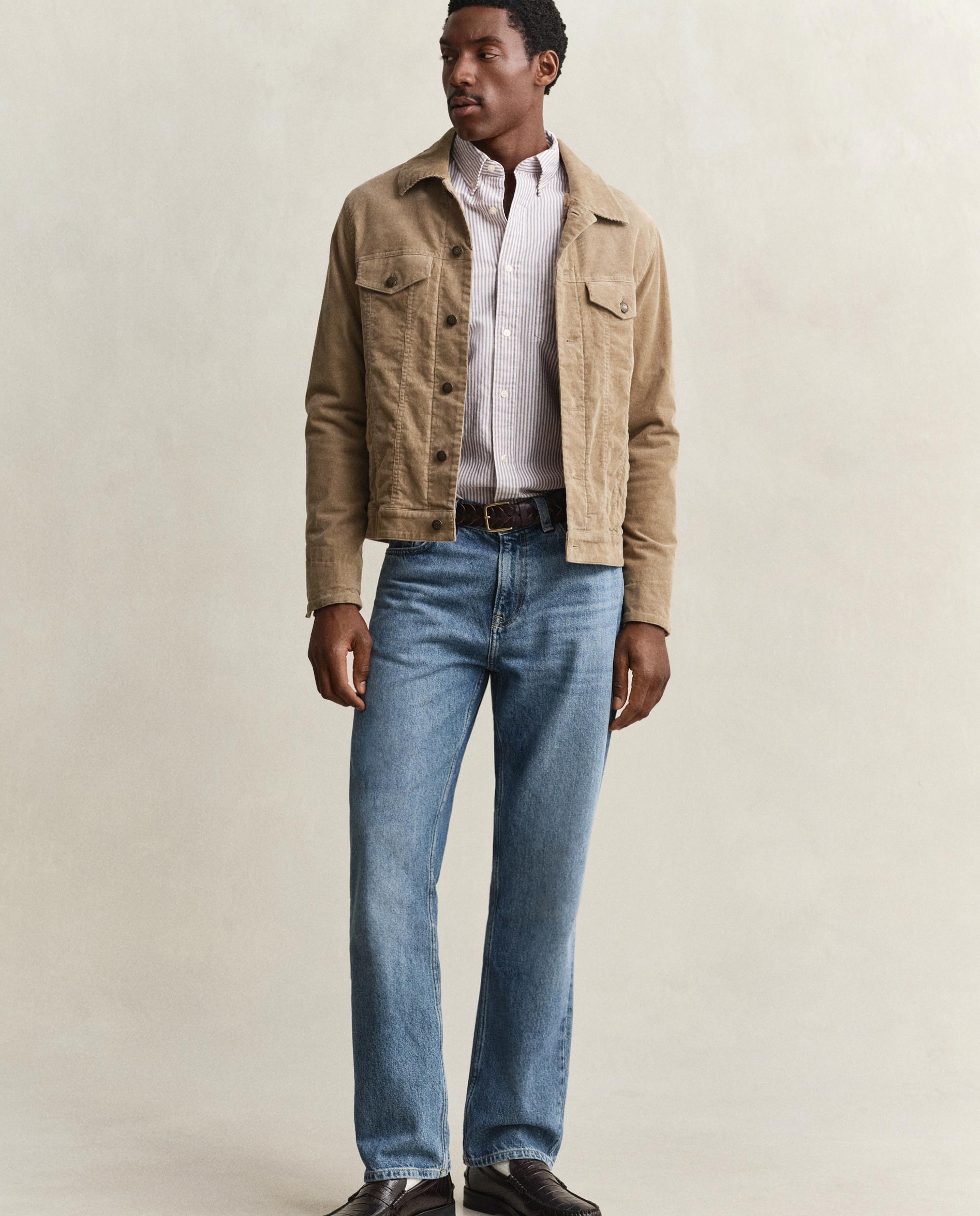 Camisa oxford de hombre de rayas con bolsillo en el pecho - Gant - Granate Granate-4
