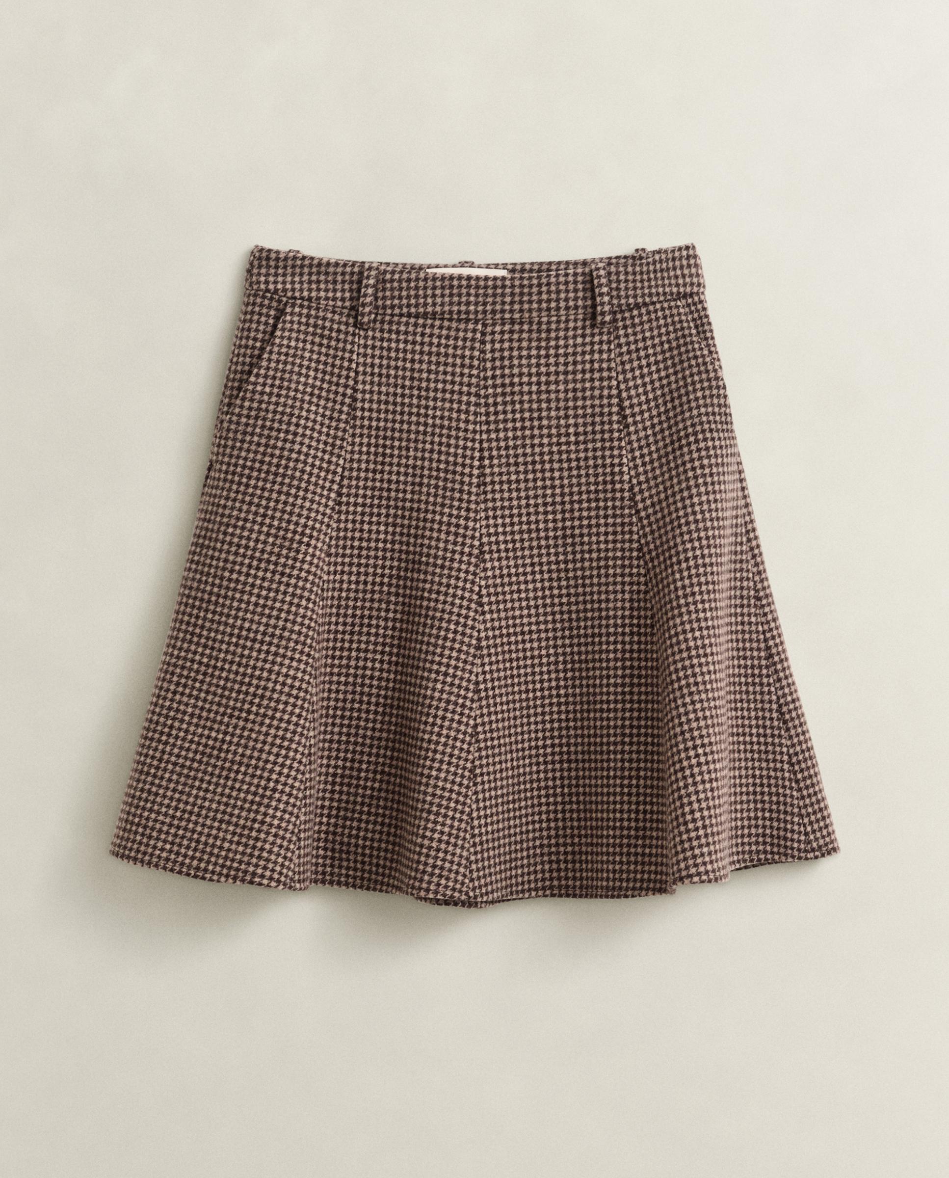 Falda corta con diseño de pata de gallo - Gant - Marrón Marrón-4