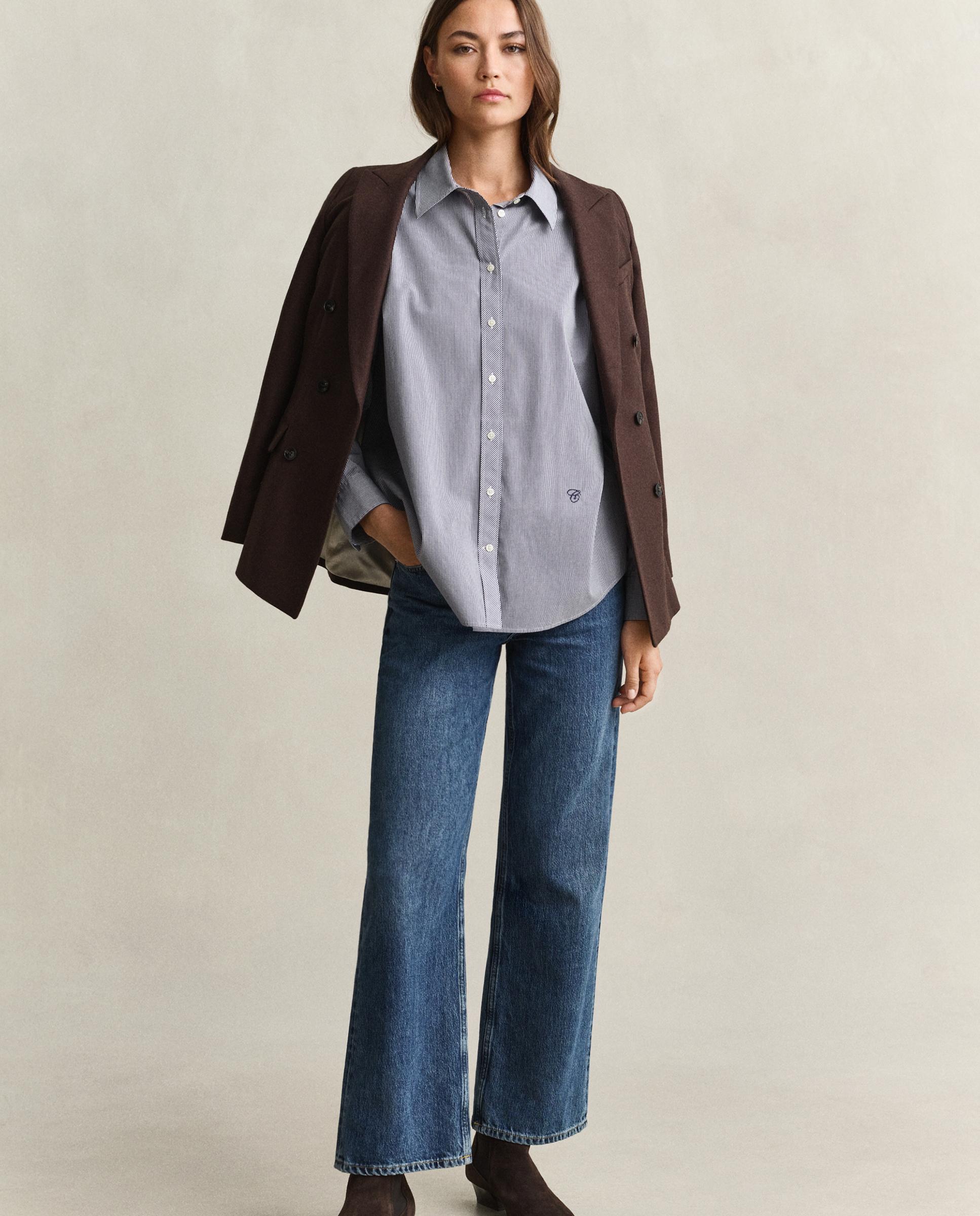 Camisa de mujer de manga larga a cuadros - Gant - Azul Azul-3